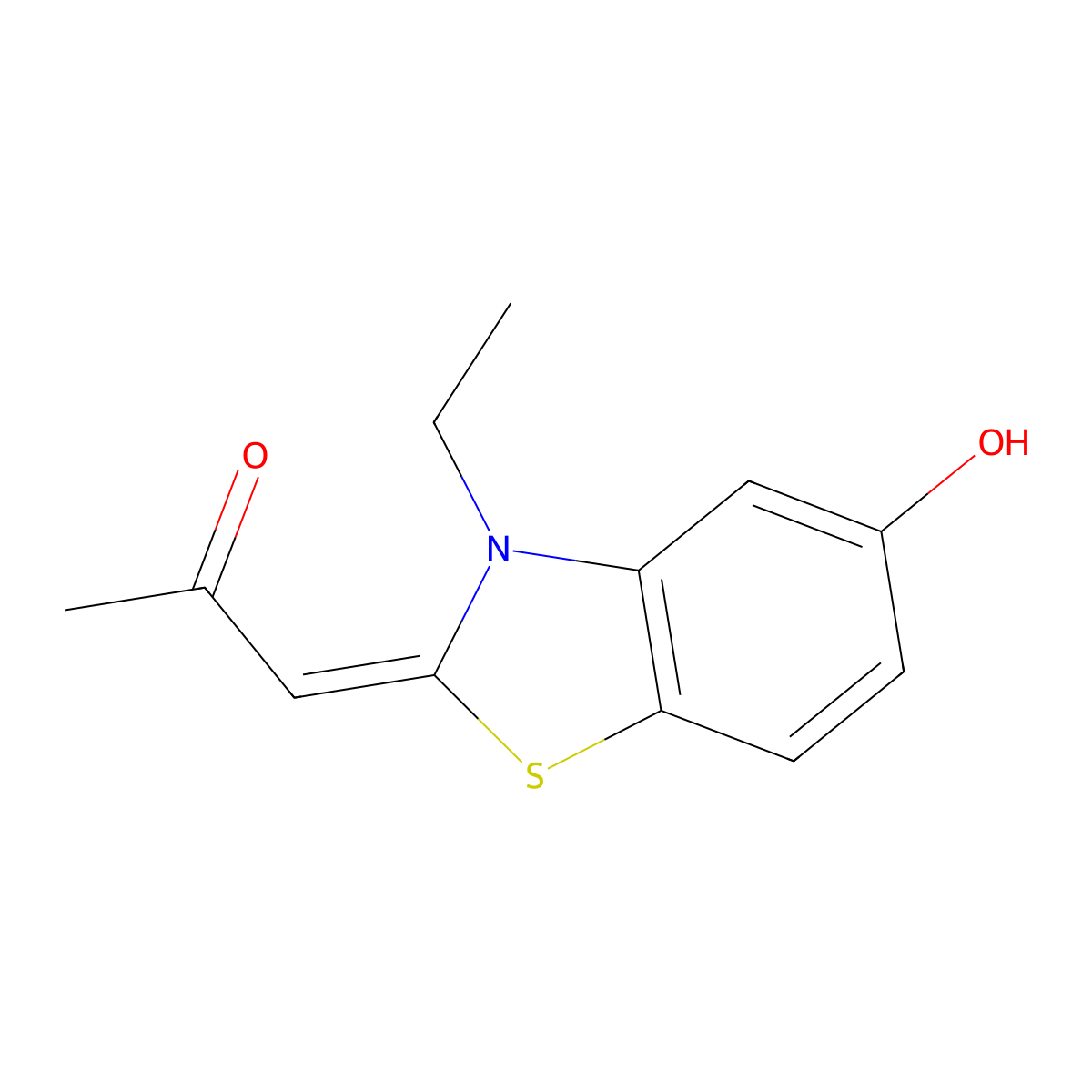 (1z)-1-(3-Ethyl-5-Hydroxy-1,3-Benzothiazol-2(3h)-Ylidene)propan-2-One molecular structure, CAS 1169755-45-6