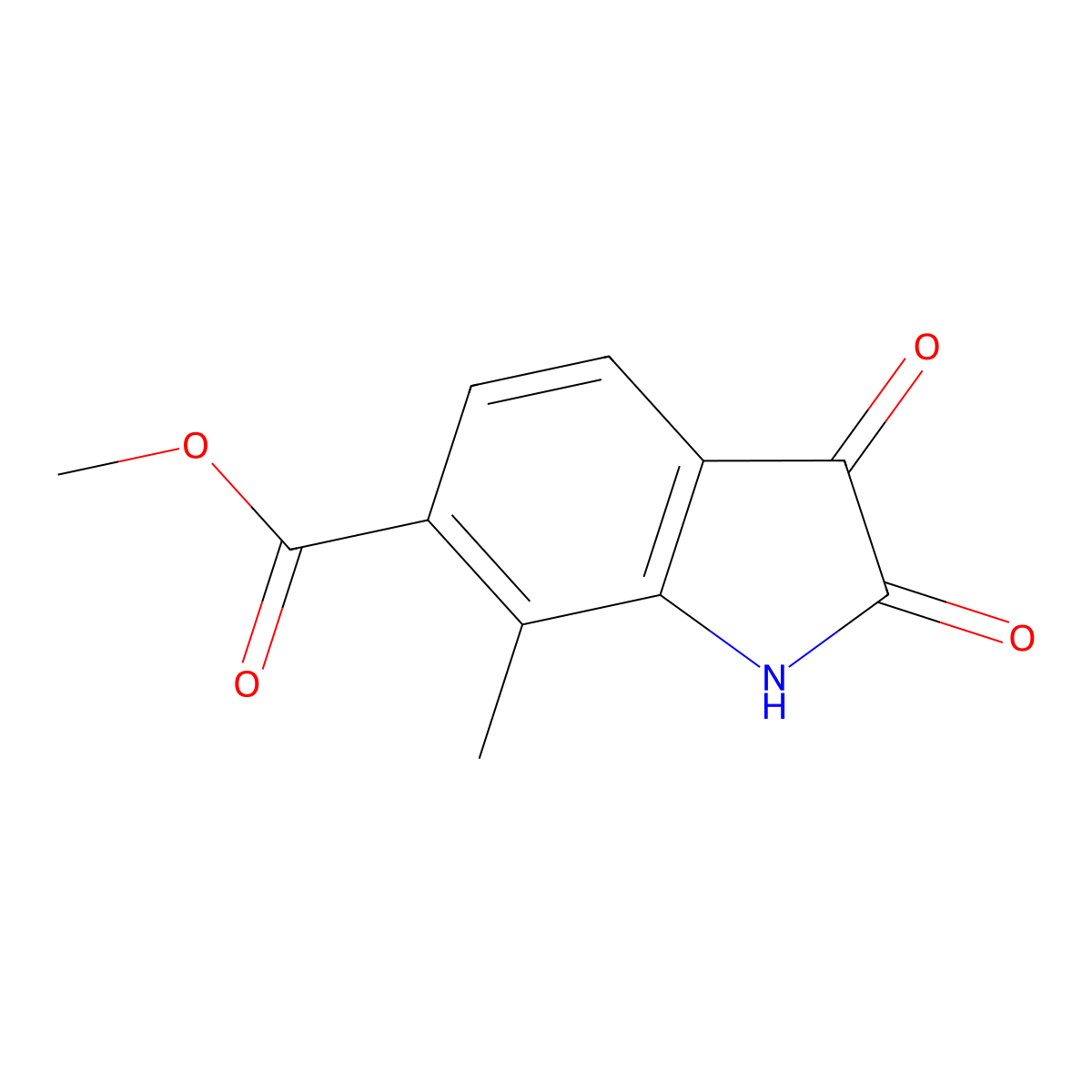Methyl 7-methyl-2,3-dioxoindoline-6-carboxylate molecular structure, CAS 1169790-62-8