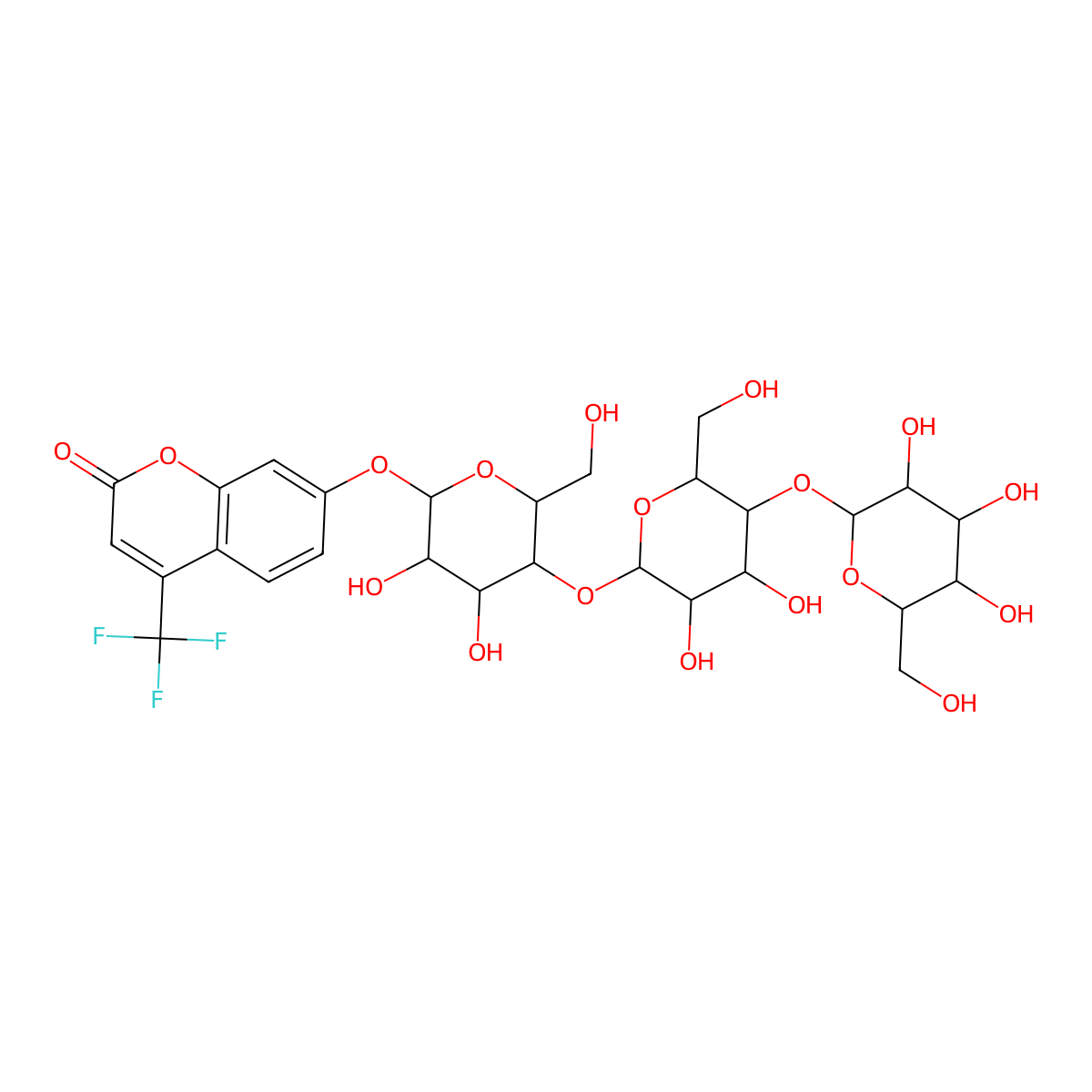 4-(Trifluoromethyl)umbelliferyl-b-D-cellotrioside molecular structure, CAS 116981-90-9