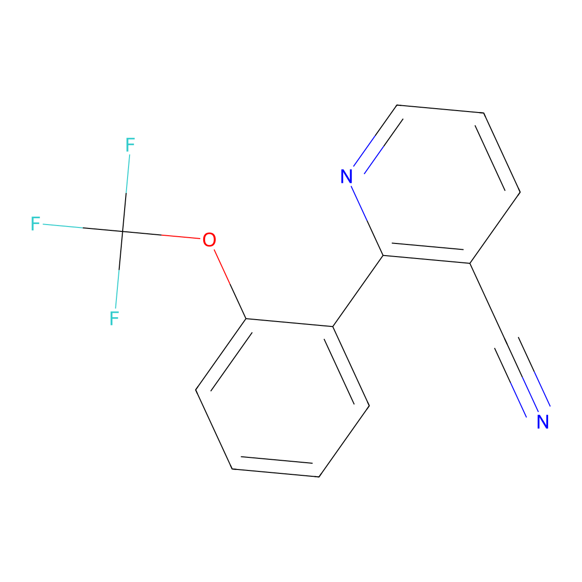 2-[2-(Trifluoromethoxy)phenyl]nicotinonitrile molecular structure, CAS 1169826-01-0