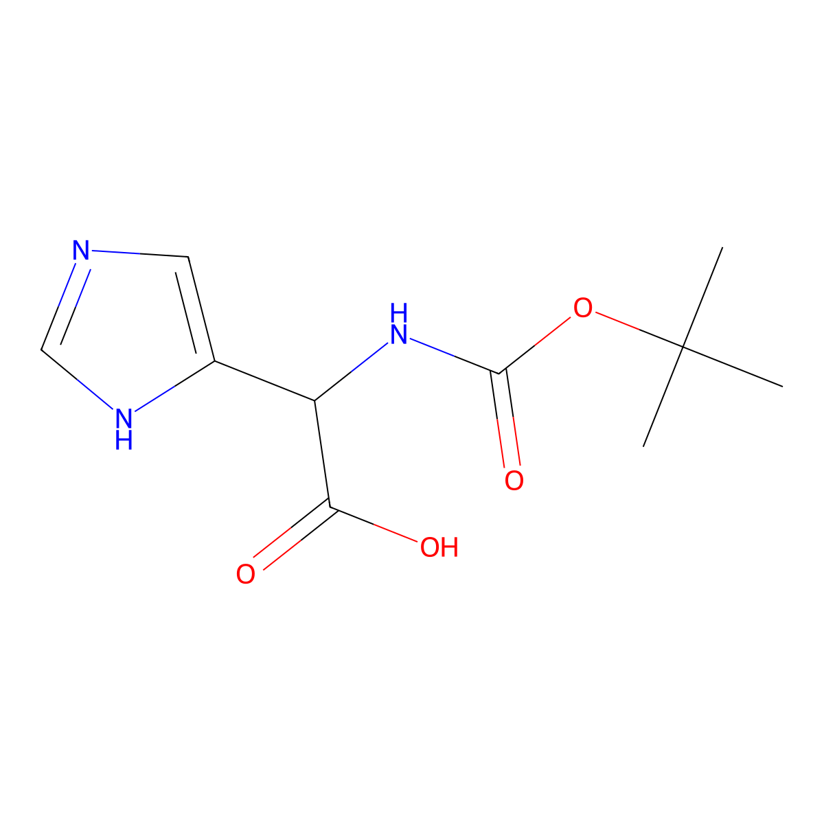 1H-Imidazole-5-acetic acid, |A-[[(1,1-dimethylethoxy)carbonyl]amino]- molecular structure, CAS 1169831-55-3