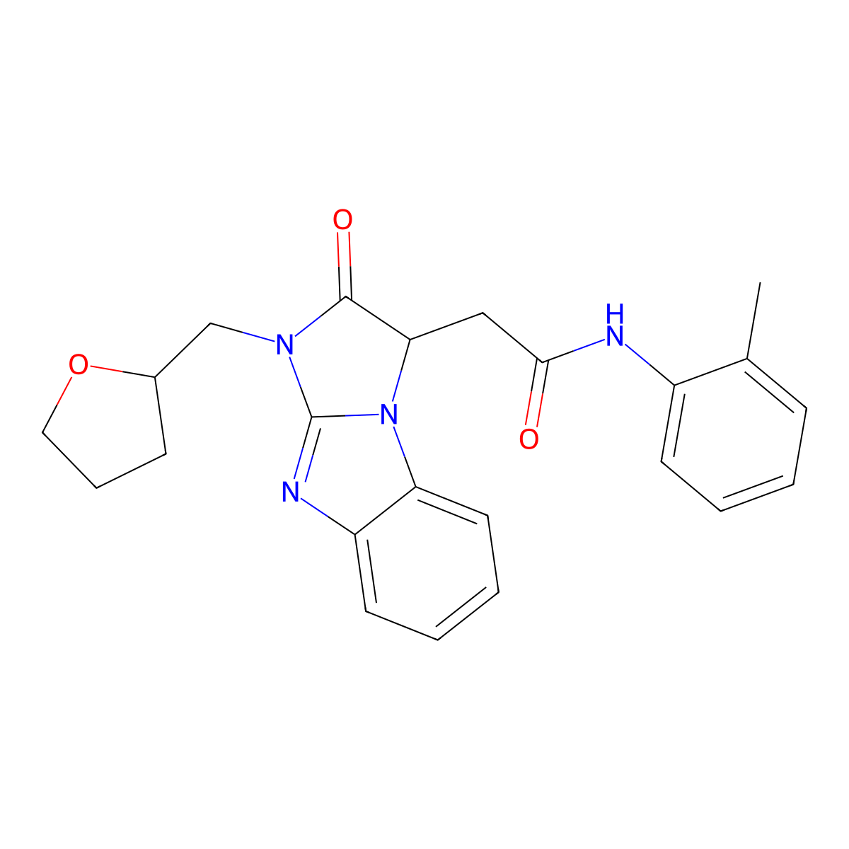 N-(2-methylphenyl)-2-[2-oxo-1-(tetrahydrofuran-2-ylmethyl)-2,3-dihydro-1H-imidazo[1,2-a]benzimidazol-3-yl]acetamide molecular structure, CAS 1169841-73-9