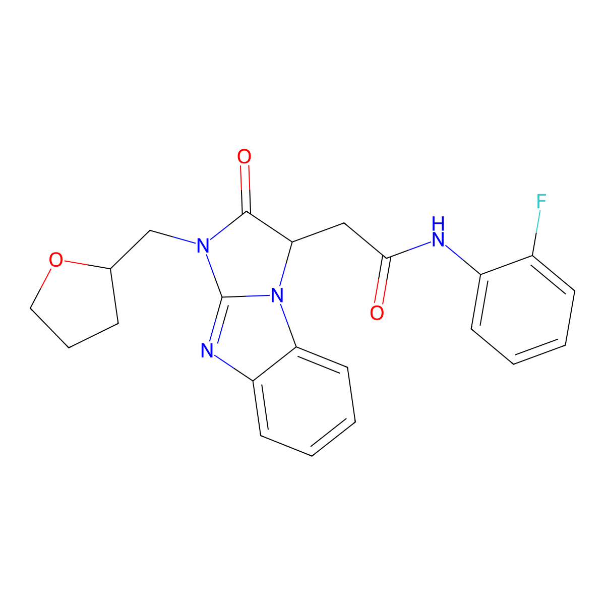 N-(2-fluorophenyl)-2-[2-oxo-1-(tetrahydrofuran-2-ylmethyl)-2,3-dihydro-1H-imidazo[1,2-a]benzimidazol-3-yl]acetamide molecular structure, CAS 1169841-76-2