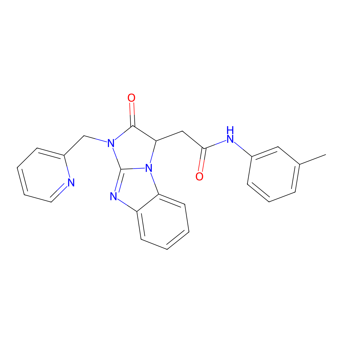 N-(3-methylphenyl)-2-[2-oxo-1-(pyridin-2-ylmethyl)-2,3-dihydro-1H-imidazo[1,2-a]benzimidazol-3-yl]acetamide molecular structure, CAS 1169843-27-9