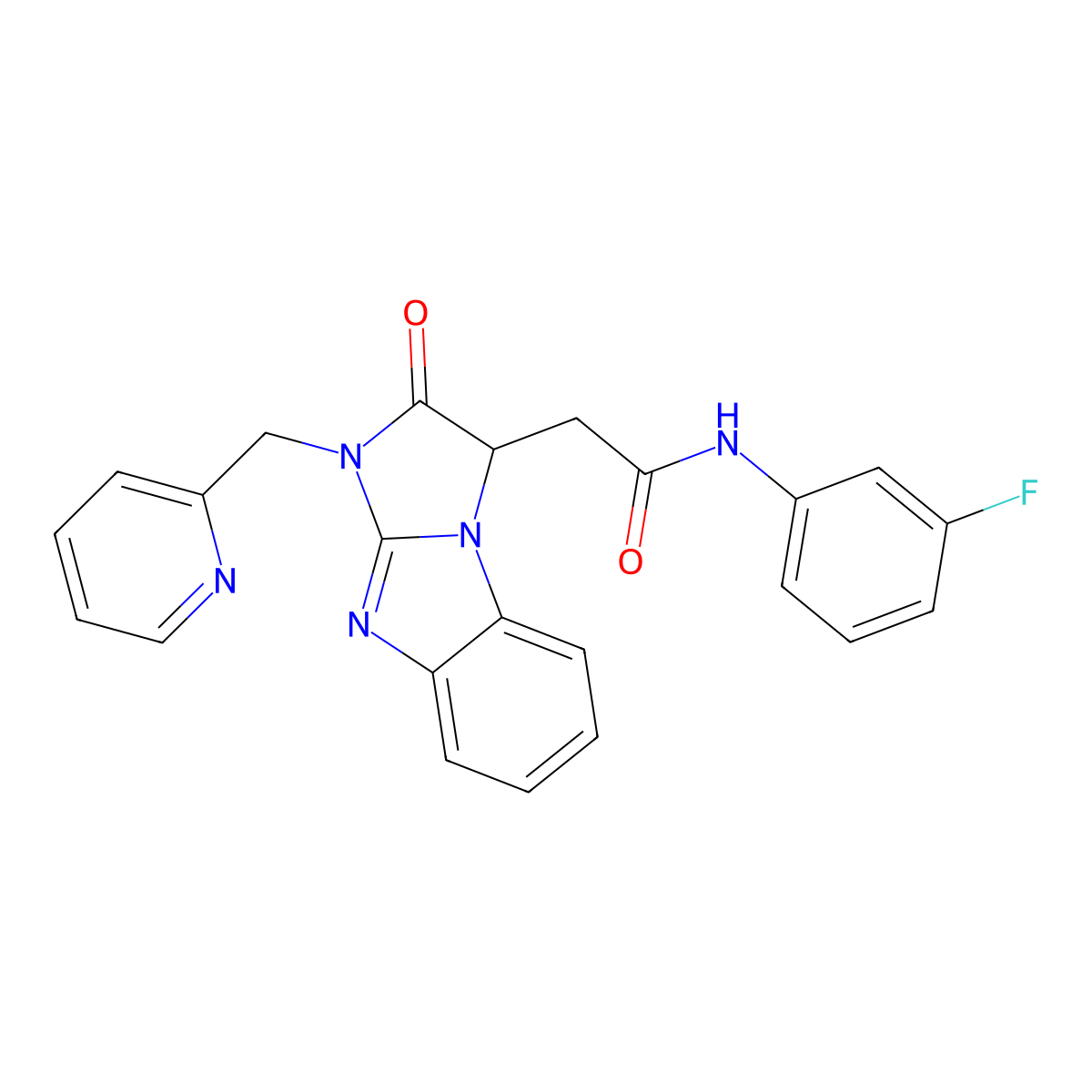 N-(3-fluorophenyl)-2-[2-oxo-1-(pyridin-2-ylmethyl)-2,3-dihydro-1H-imidazo[1,2-a]benzimidazol-3-yl]acetamide molecular structure, CAS 1169843-31-5