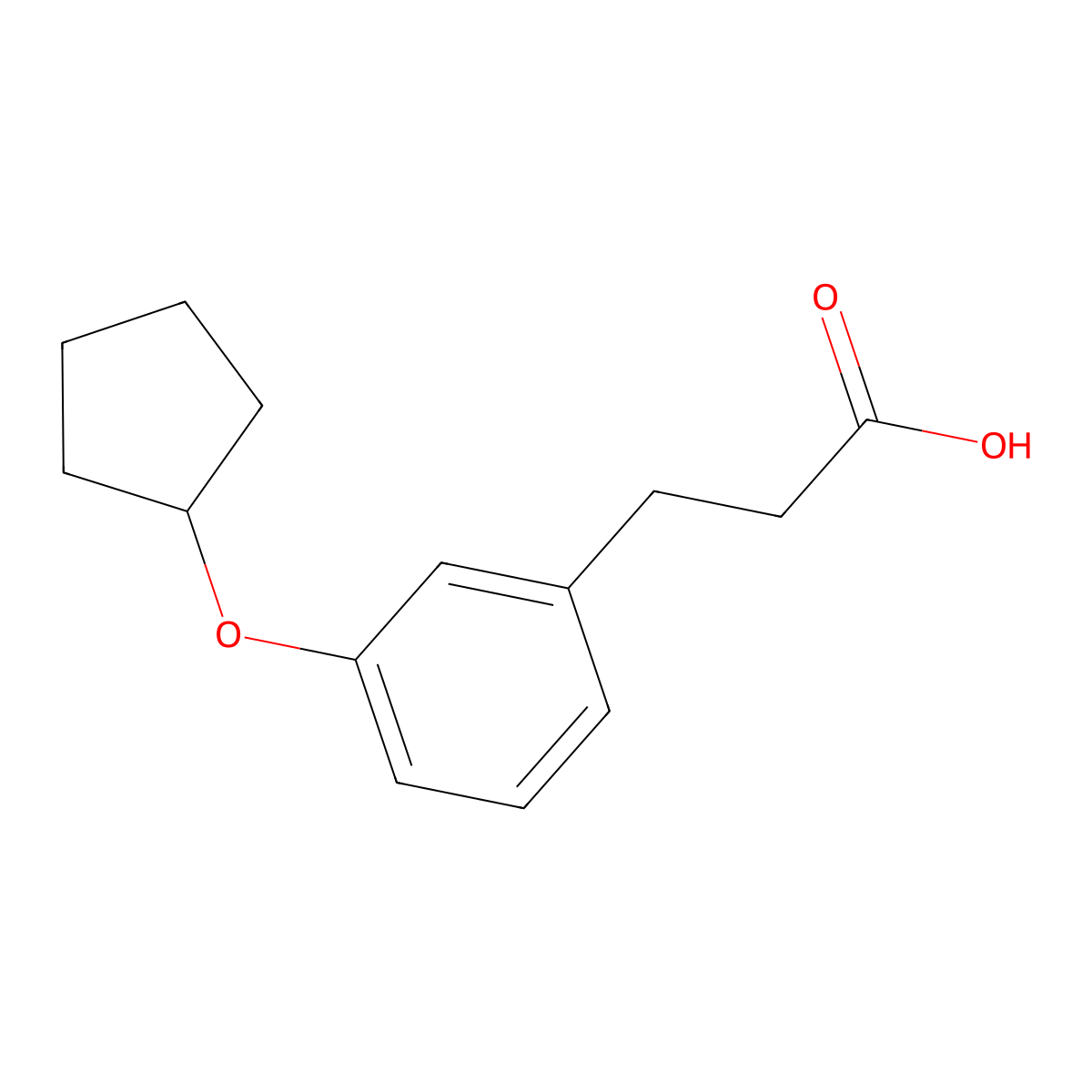 3-[3-(Cyclopentyloxy)phenyl]propanoic acid molecular structure, CAS 1169847-99-7