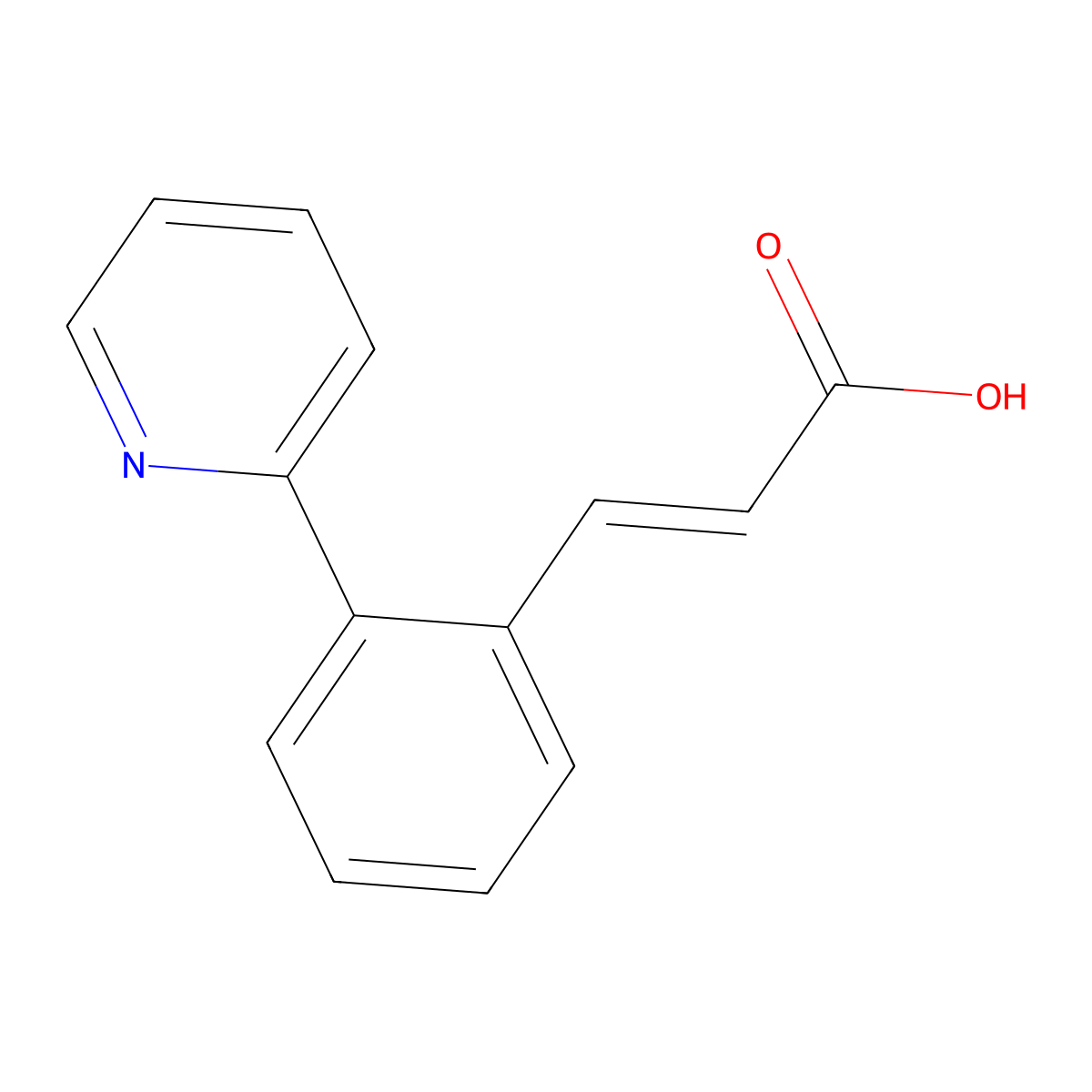 (2E)-3-(2-pyridin-2-ylphenyl)acrylic acid molecular structure, CAS 1169848-02-5