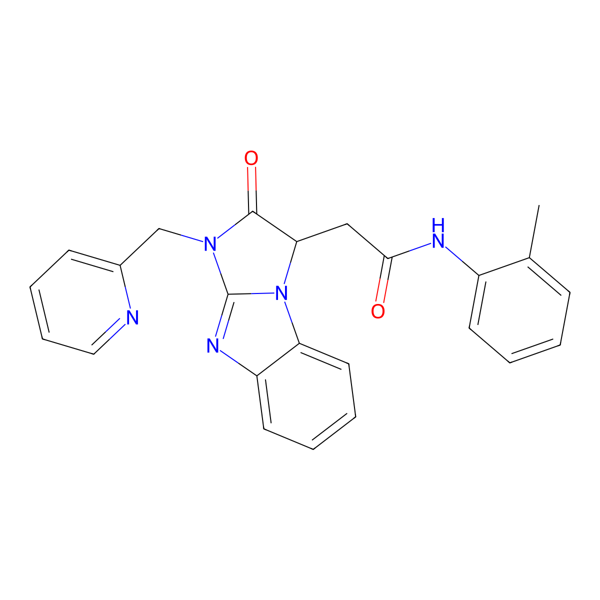 N-(2-methylphenyl)-2-[2-oxo-1-(pyridin-2-ylmethyl)-2,3-dihydro-1H-imidazo[1,2-a]benzimidazol-3-yl]acetamide molecular structure, CAS 1169862-48-9