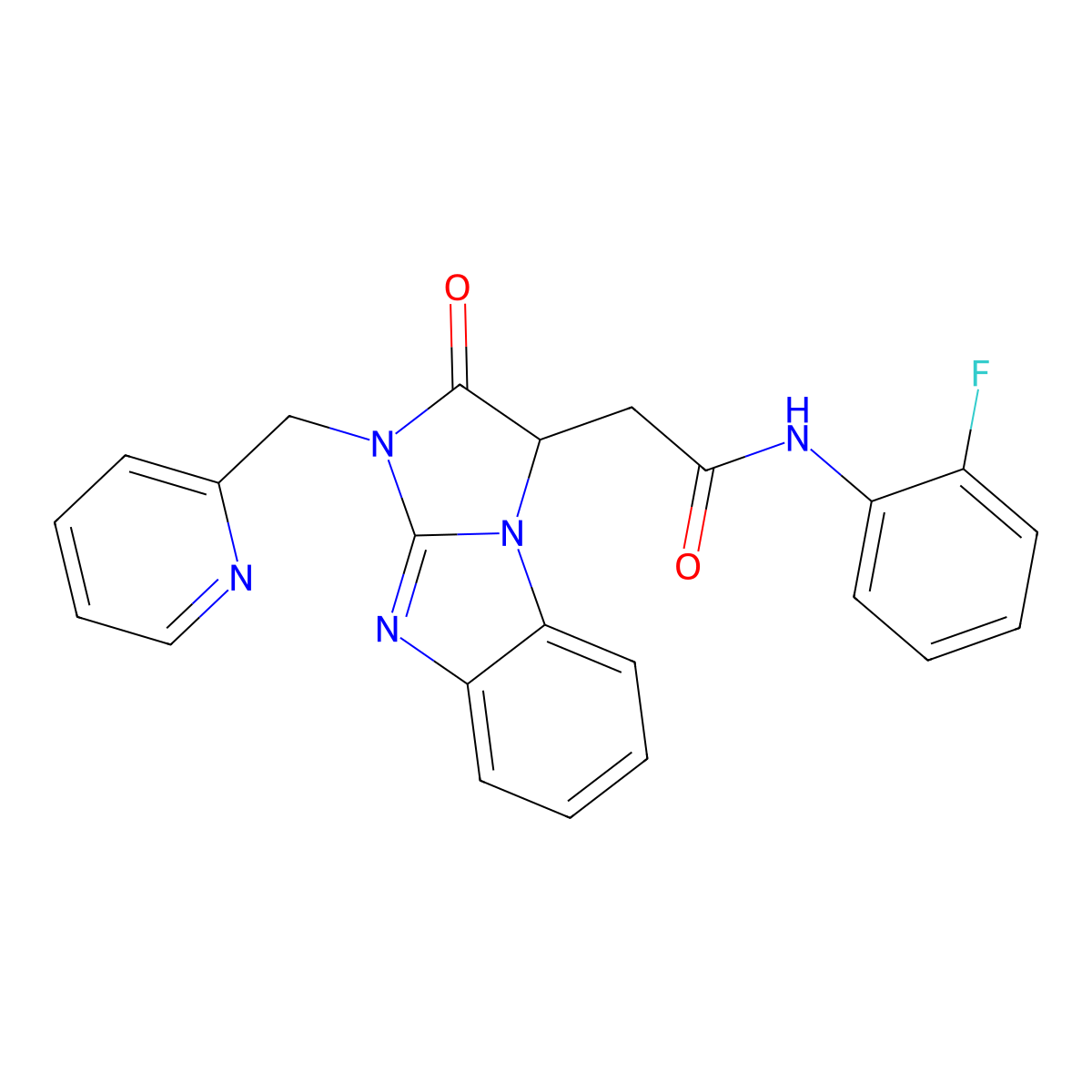 N-(2-fluorophenyl)-2-[2-oxo-1-(pyridin-2-ylmethyl)-2,3-dihydro-1H-imidazo[1,2-a]benzimidazol-3-yl]acetamide molecular structure, CAS 1169862-56-9