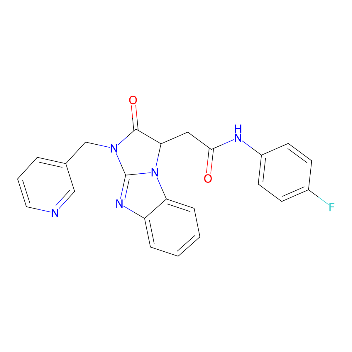 N-(4-fluorophenyl)-2-[2-oxo-1-(pyridin-3-ylmethyl)-2,3-dihydro-1H-imidazo[1,2-a]benzimidazol-3-yl]acetamide molecular structure, CAS 1169862-77-4