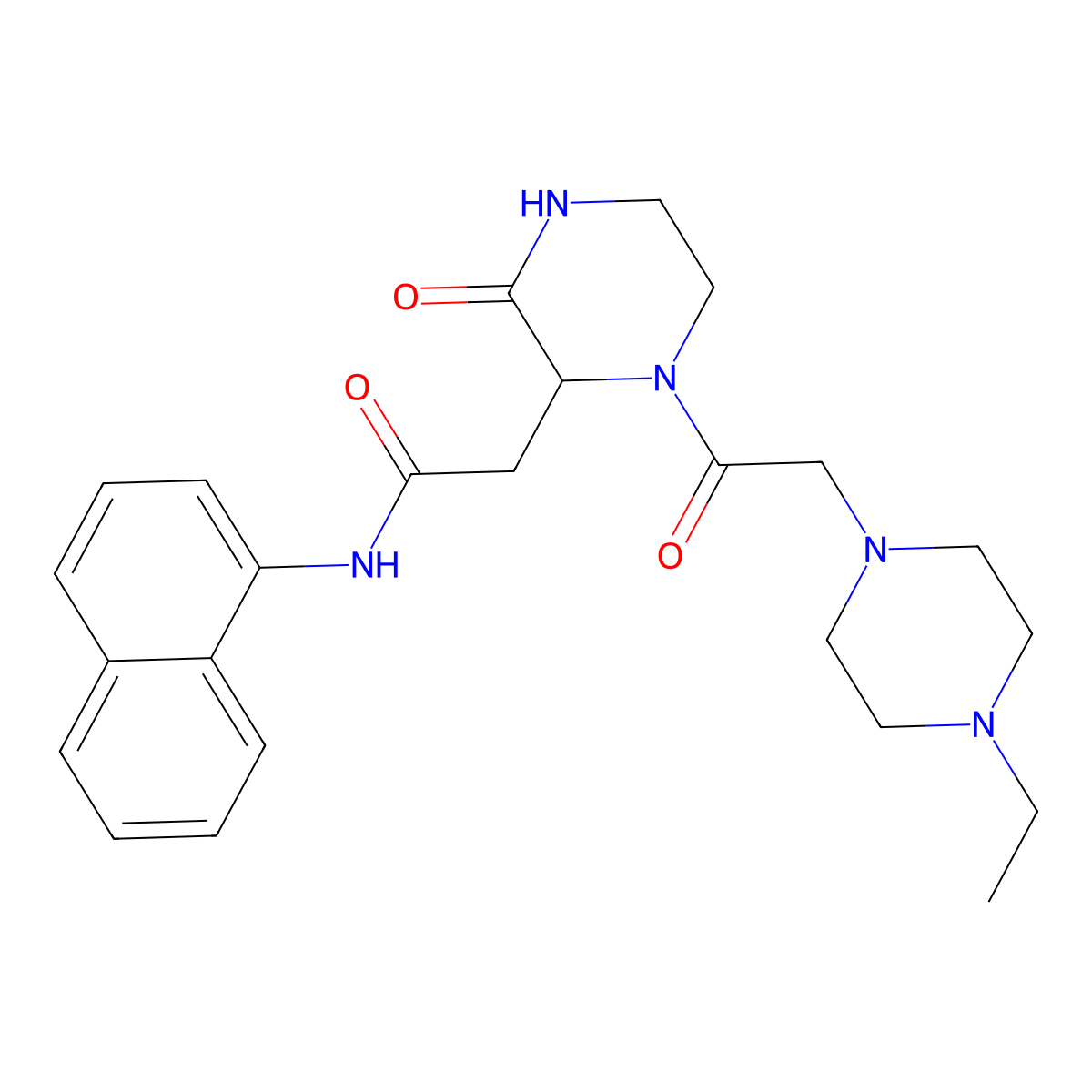 2-{1-[(4-ethylpiperazin-1-yl)acetyl]-3-oxopiperazin-2-yl}-N-(naphthalen-1-yl)acetamide molecular structure, CAS 1169868-94-3