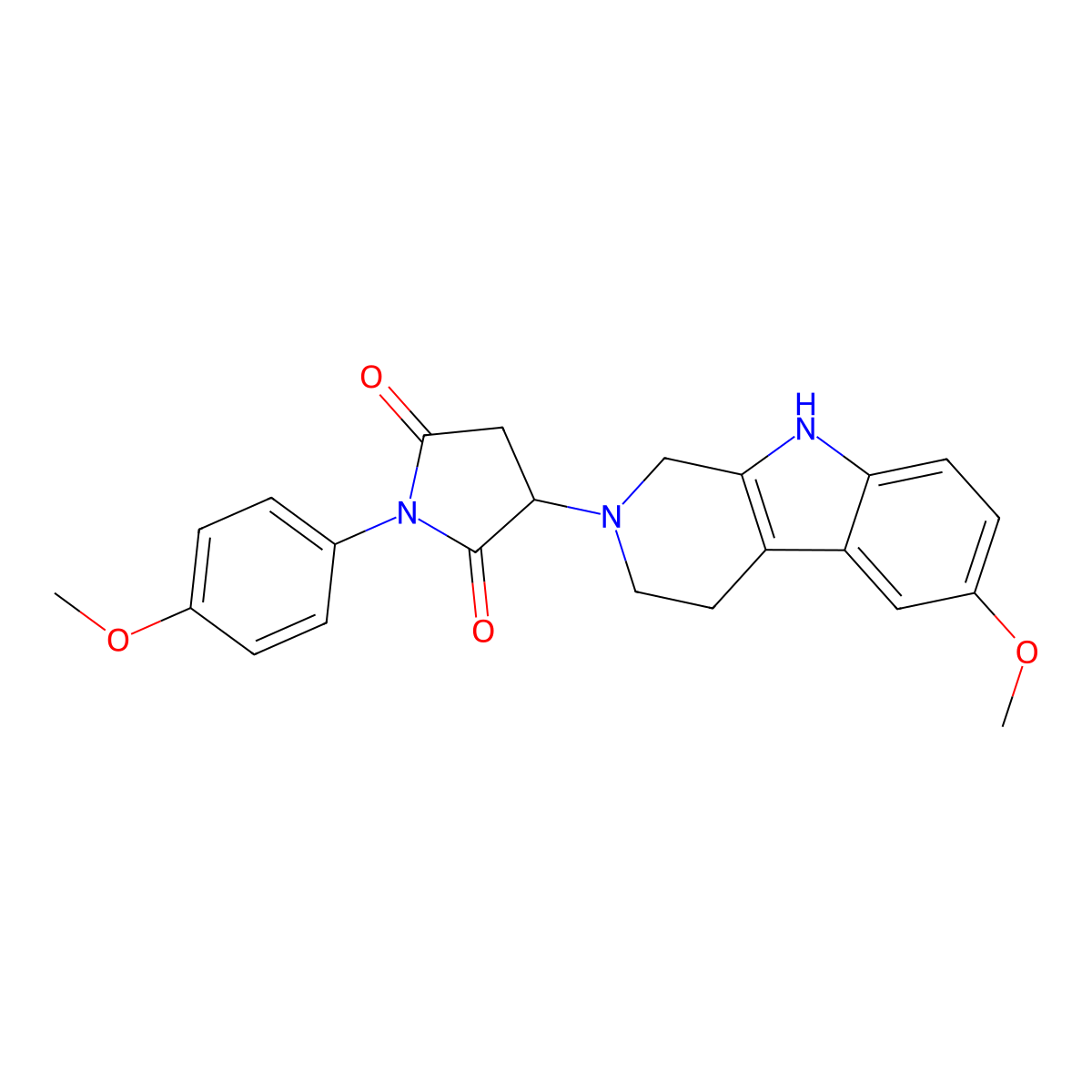 1-(4-methoxyphenyl)-3-(6-methoxy-1,3,4,9-tetrahydro-2H-beta-carbolin-2-yl)pyrrolidine-2,5-dione molecular structure, CAS 1169870-68-1