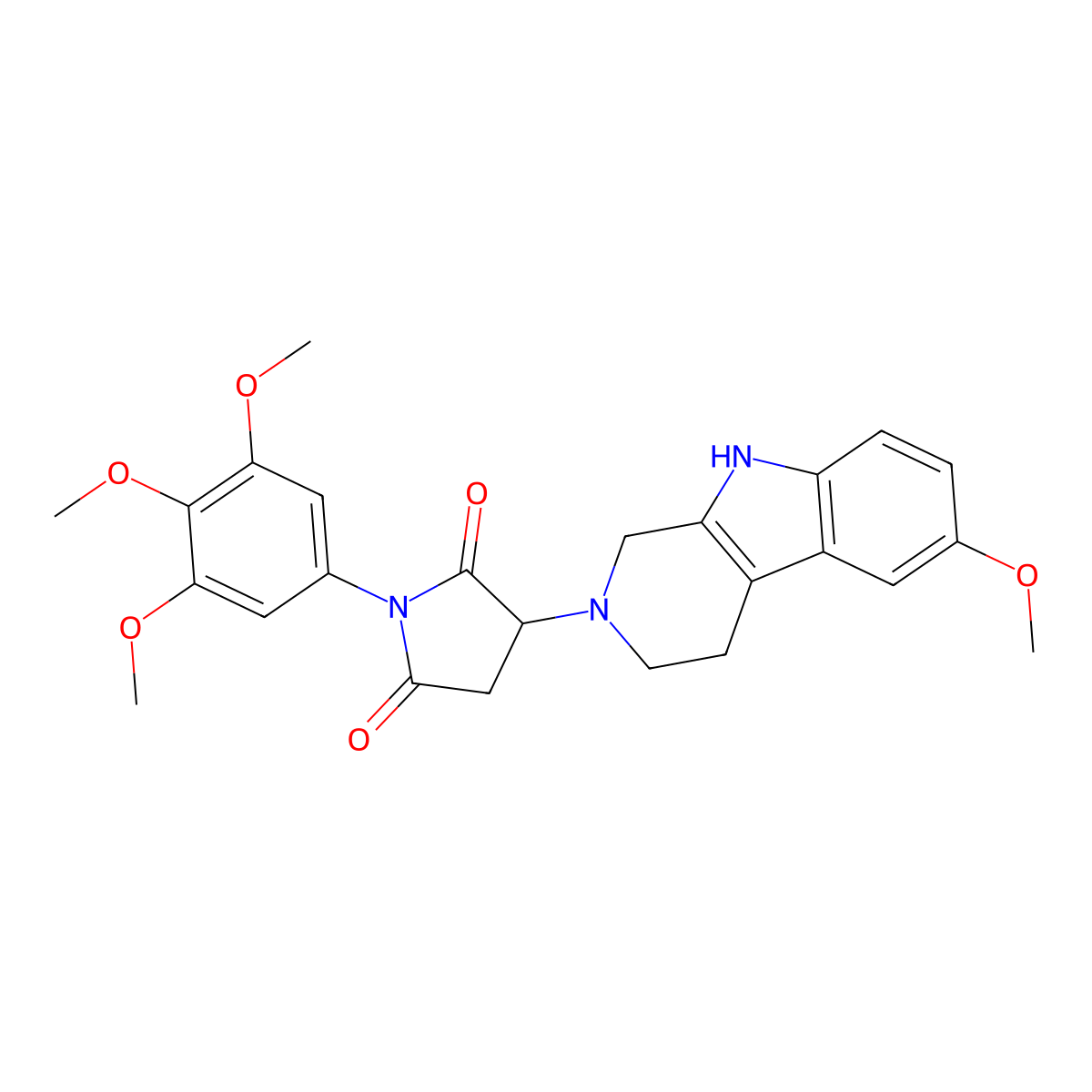 3-(6-methoxy-1,3,4,9-tetrahydro-2H-beta-carbolin-2-yl)-1-(3,4,5-trimethoxyphenyl)dihydro-1H-pyrrole-2,5-dione molecular structure, CAS 1169870-73-8