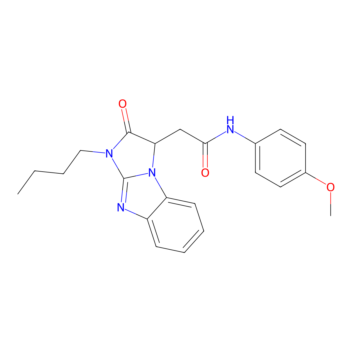 2-(1-butyl-2-oxo-2,3-dihydro-1H-imidazo[1,2-a]benzimidazol-3-yl)-N-(4-methoxyphenyl)acetamide molecular structure, CAS 1169871-79-7
