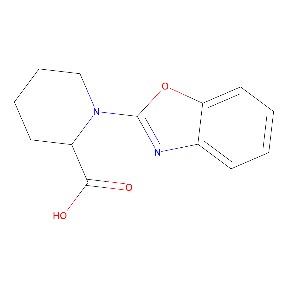 1-(1,3-Benzoxazol-2-yl)piperidine-2-carboxylic acid molecular structure, CAS 1169873-86-2