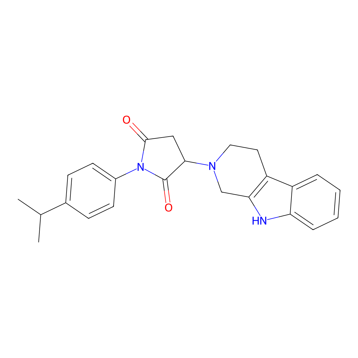 1-(4-isopropylphenyl)-3-(1,3,4,9-tetrahydro-2H-beta-carbolin-2-yl)dihydro-1H-pyrrole-2,5-dione molecular structure, CAS 1169873-89-5