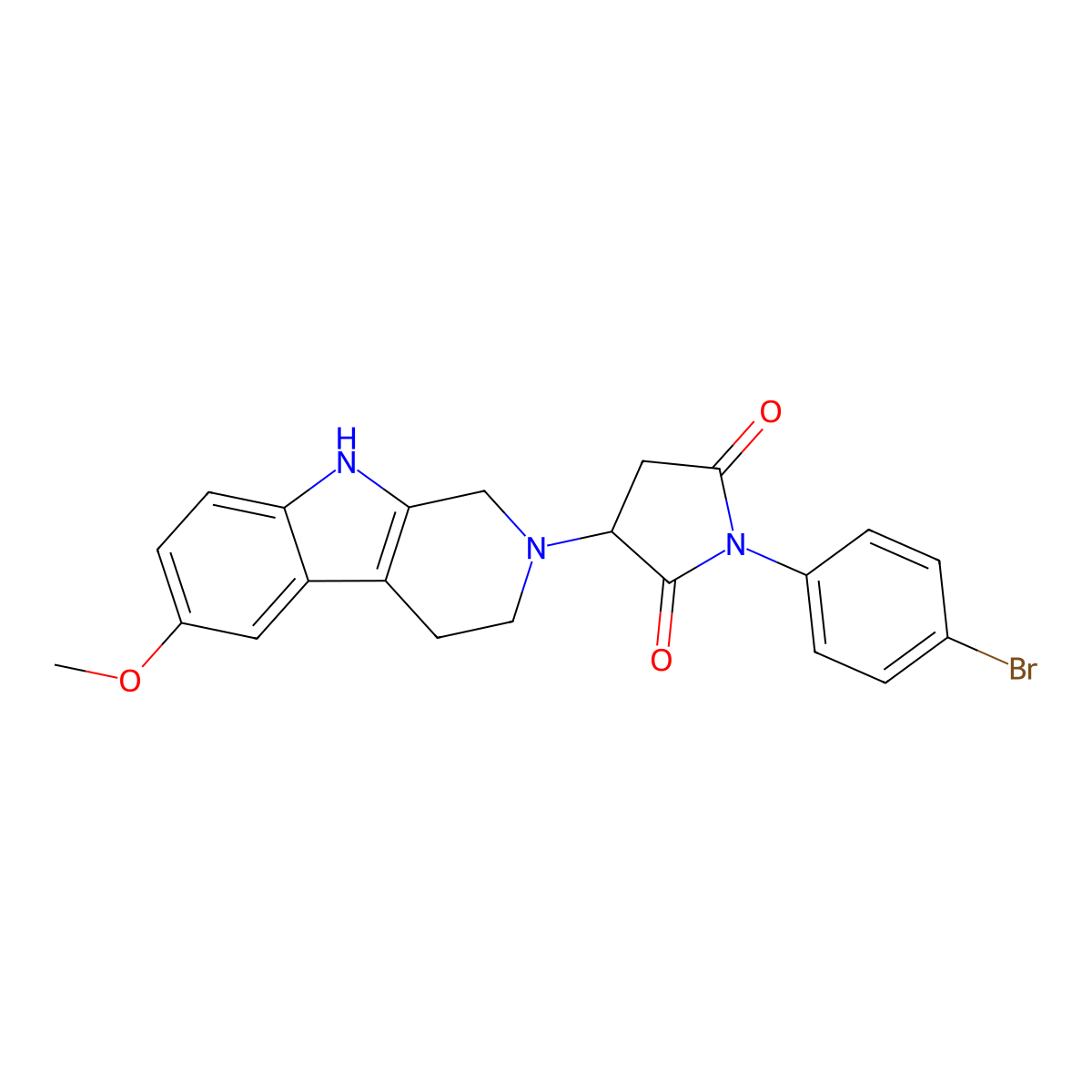 1-(4-bromophenyl)-3-(6-methoxy-1,3,4,9-tetrahydro-2H-beta-carbolin-2-yl)pyrrolidine-2,5-dione molecular structure, CAS 1169873-95-3