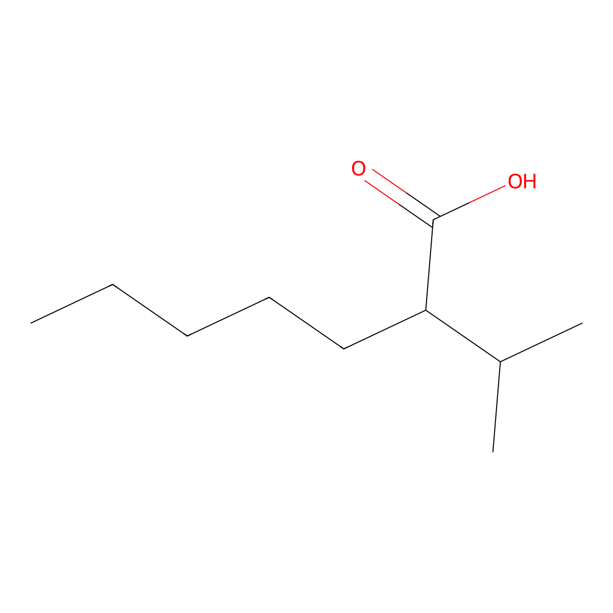 2-(Propan-2-yl)heptanoic acid molecular structure, CAS 116988-31-9