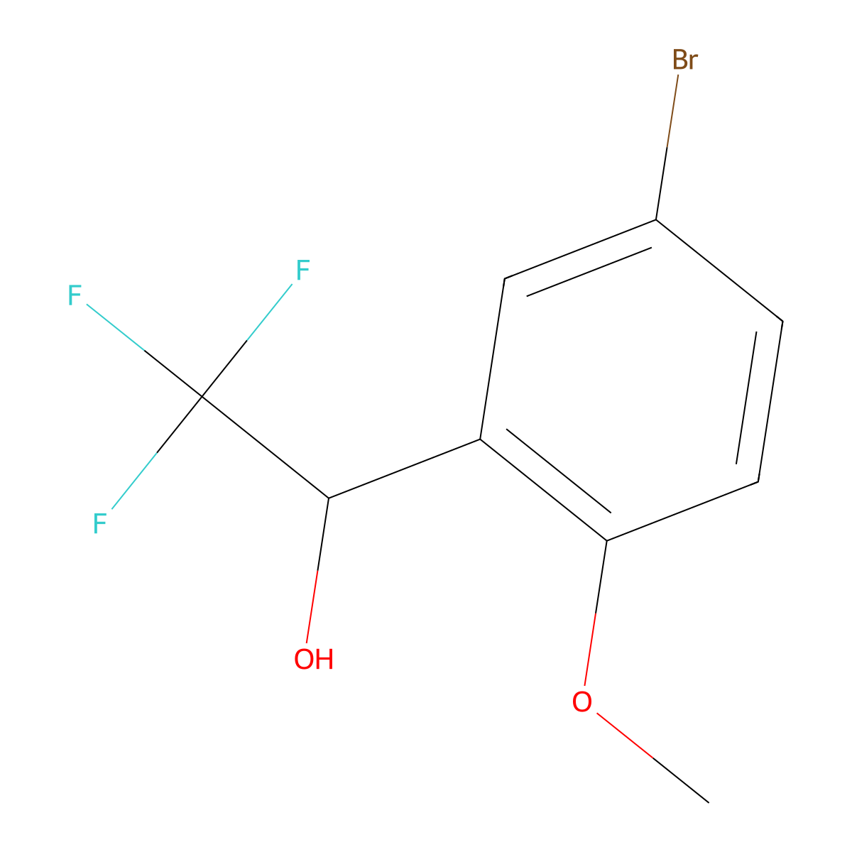 1-(5-Bromo-2-methoxyphenyl)-2,2,2-trifluoroethan-1-ol molecular structure, CAS 1169882-53-4