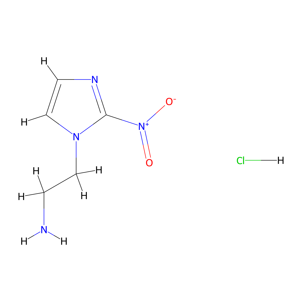 2-(2-nitro-1H-imidazol-1-yl)ethan-1-amine hydrochloride molecular structure, CAS 116989-51-6