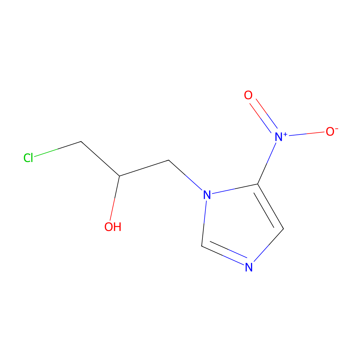 1-Chloro-3-(5-nitro-1H-imidazol-1-yl)propan-2-ol molecular structure, CAS 116989-52-7