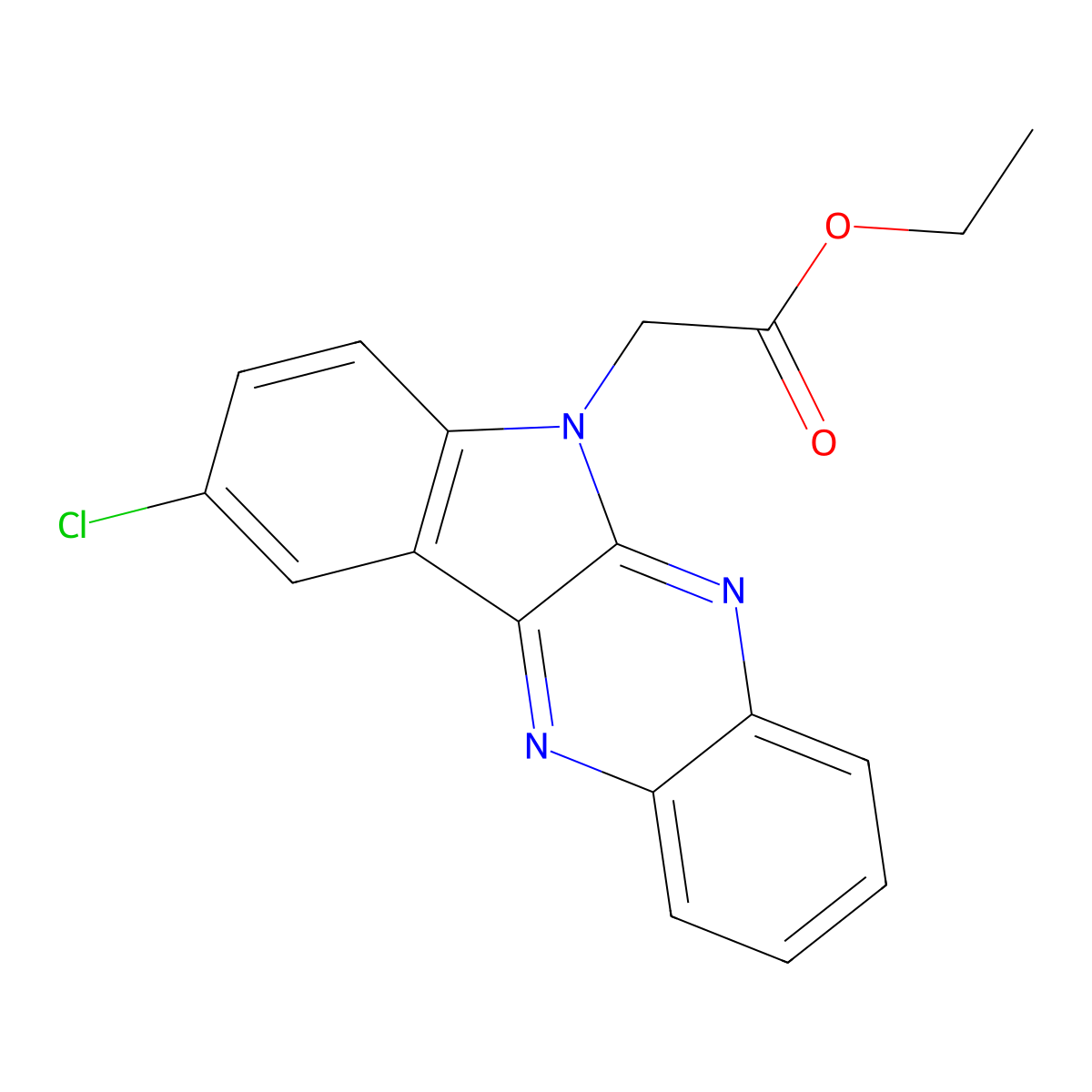 ethyl 2-{9-chloro-6H-indolo[2,3-b]quinoxalin-6-yl}acetate molecular structure, CAS 116989-57-2