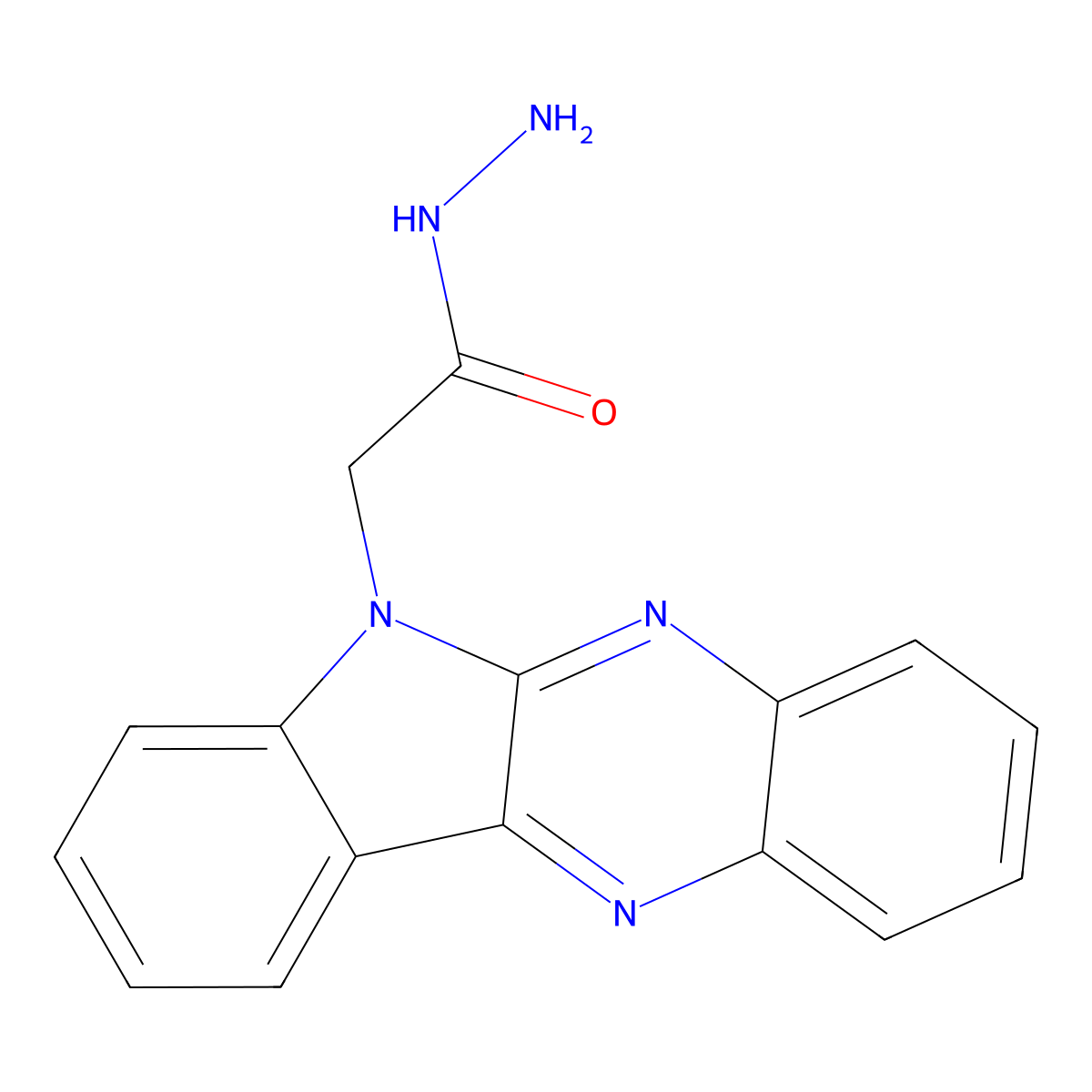 2-(6H-indolo[2,3-b]quinoxalin-6-yl)acetohydrazide molecular structure, CAS 116989-58-3