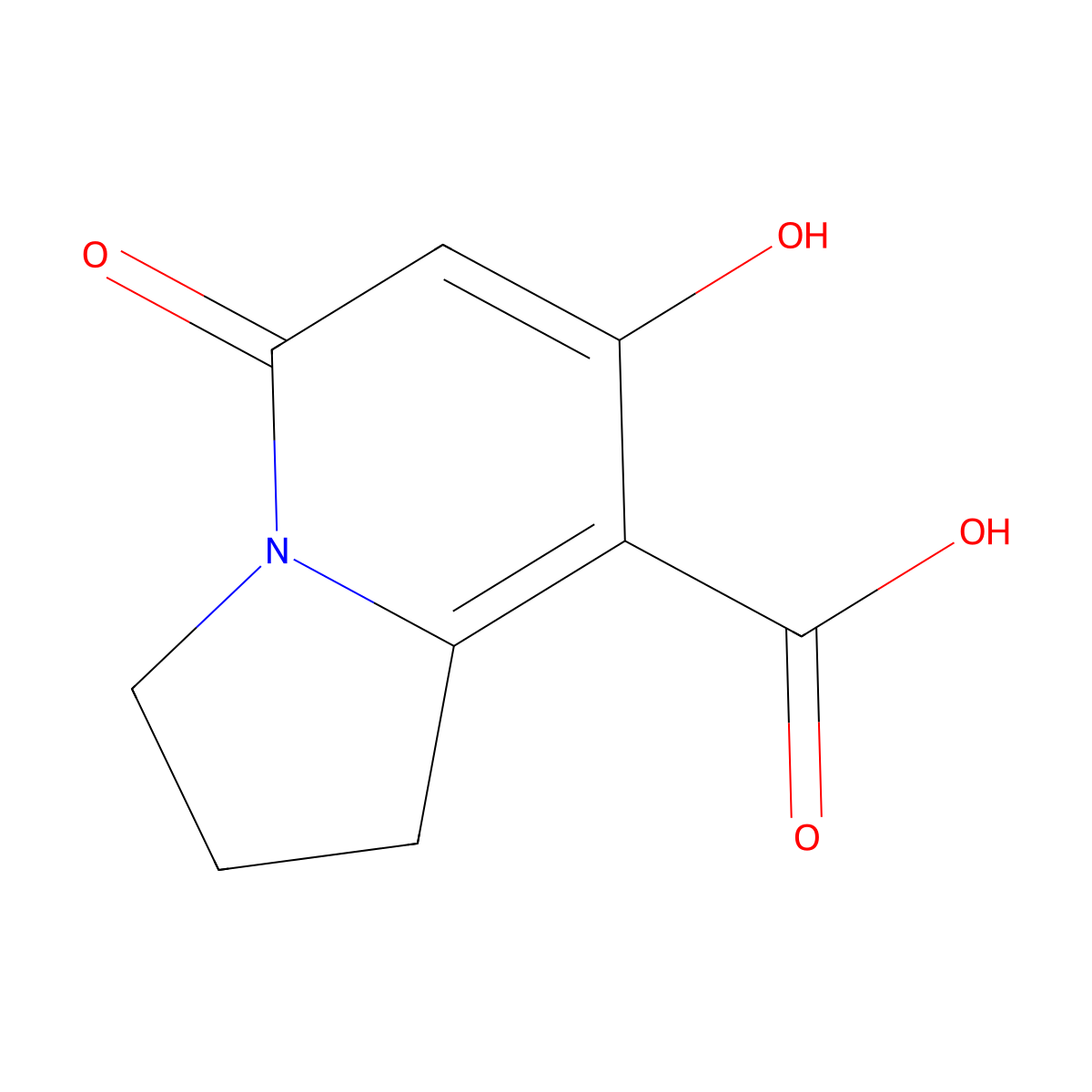 7-Hydroxy-5-oxo-1,2,3,5-tetrahydroindolizine-8-carboxylic acid molecular structure, CAS 116993-46-5