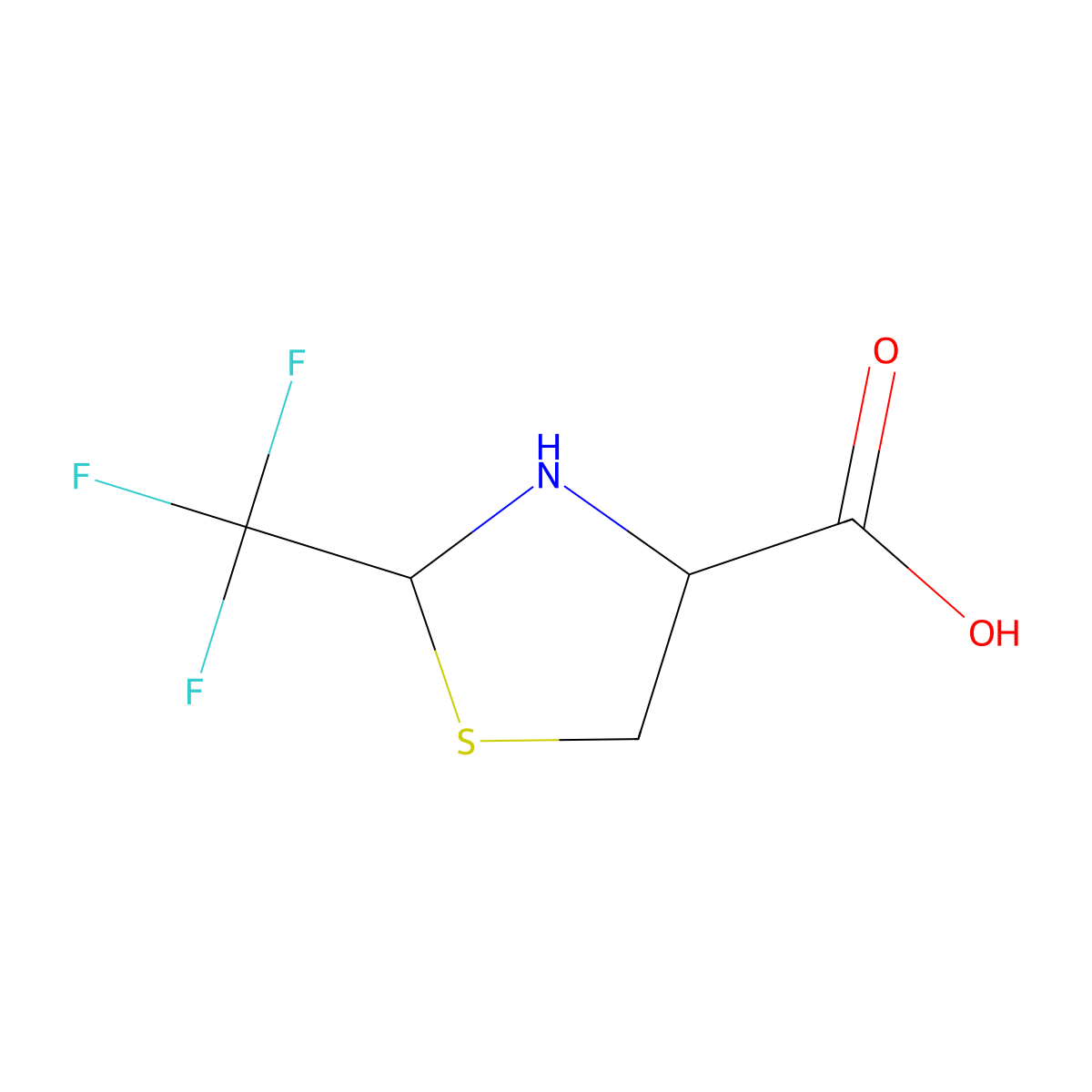 2-(Trifluoromethyl)-1,3-thiazolidine-4-carboxylic acid molecular structure, CAS 1169930-36-2