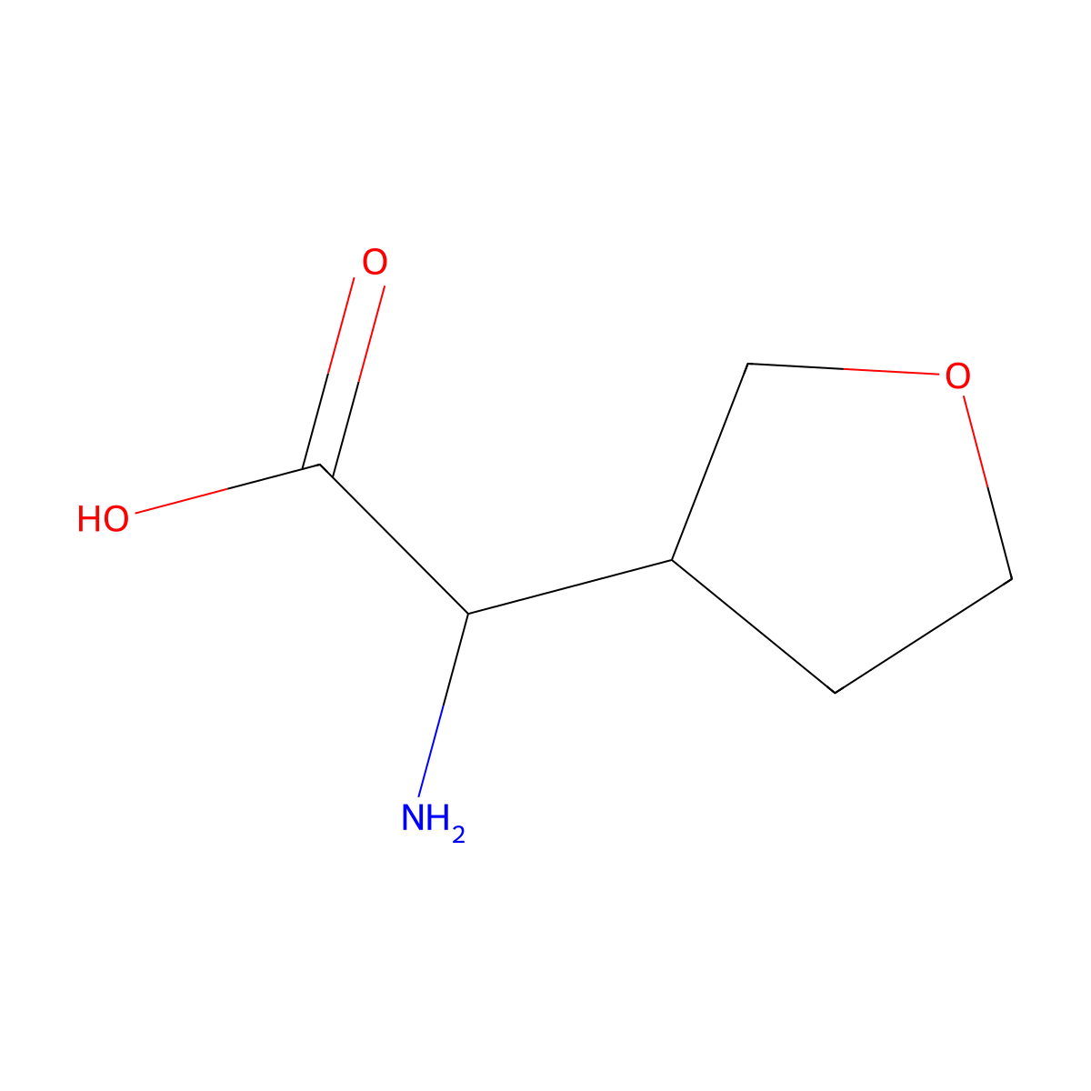 2-Amino-2-(oxolan-3-yl)acetic acid molecular structure, CAS 1169930-49-7