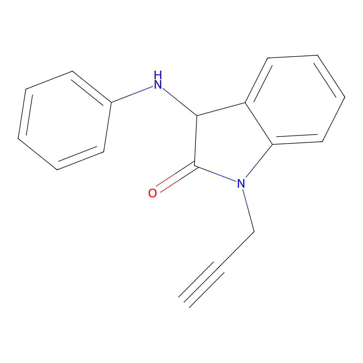 3-anilino-1-prop-2-yn-1-yl-1,3-dihydro-2H-indol-2-one molecular structure, CAS 1169930-57-7