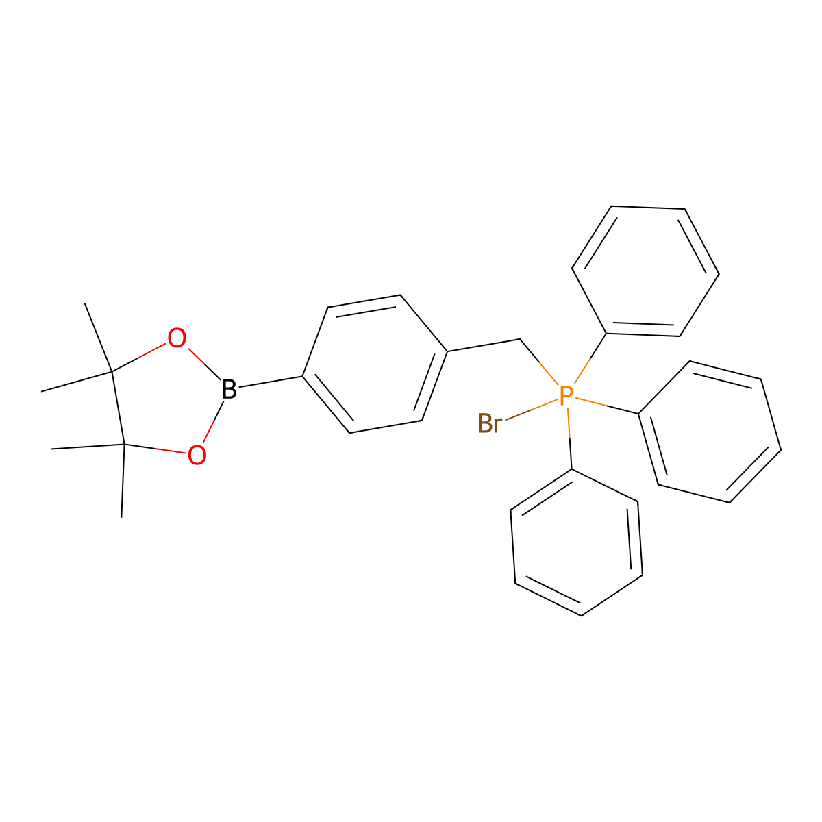 Bromotriphenyl(4-(4,4,5,5-tetramethyl-1,3,2-dioxaborolan-2-yl)benzyl)phosphorane molecular structure, CAS 1169942-85-1