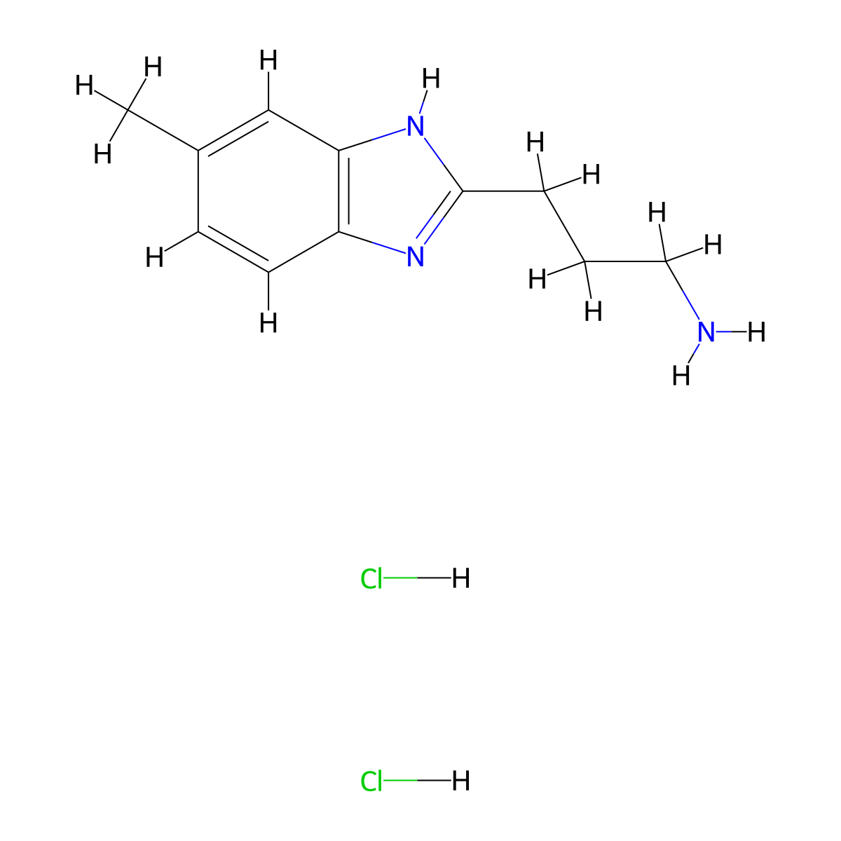 3-(5-methyl-1H-benzimidazol-2-yl)propan-1-amine dihydrochloride molecular structure, CAS 1169950-70-2
