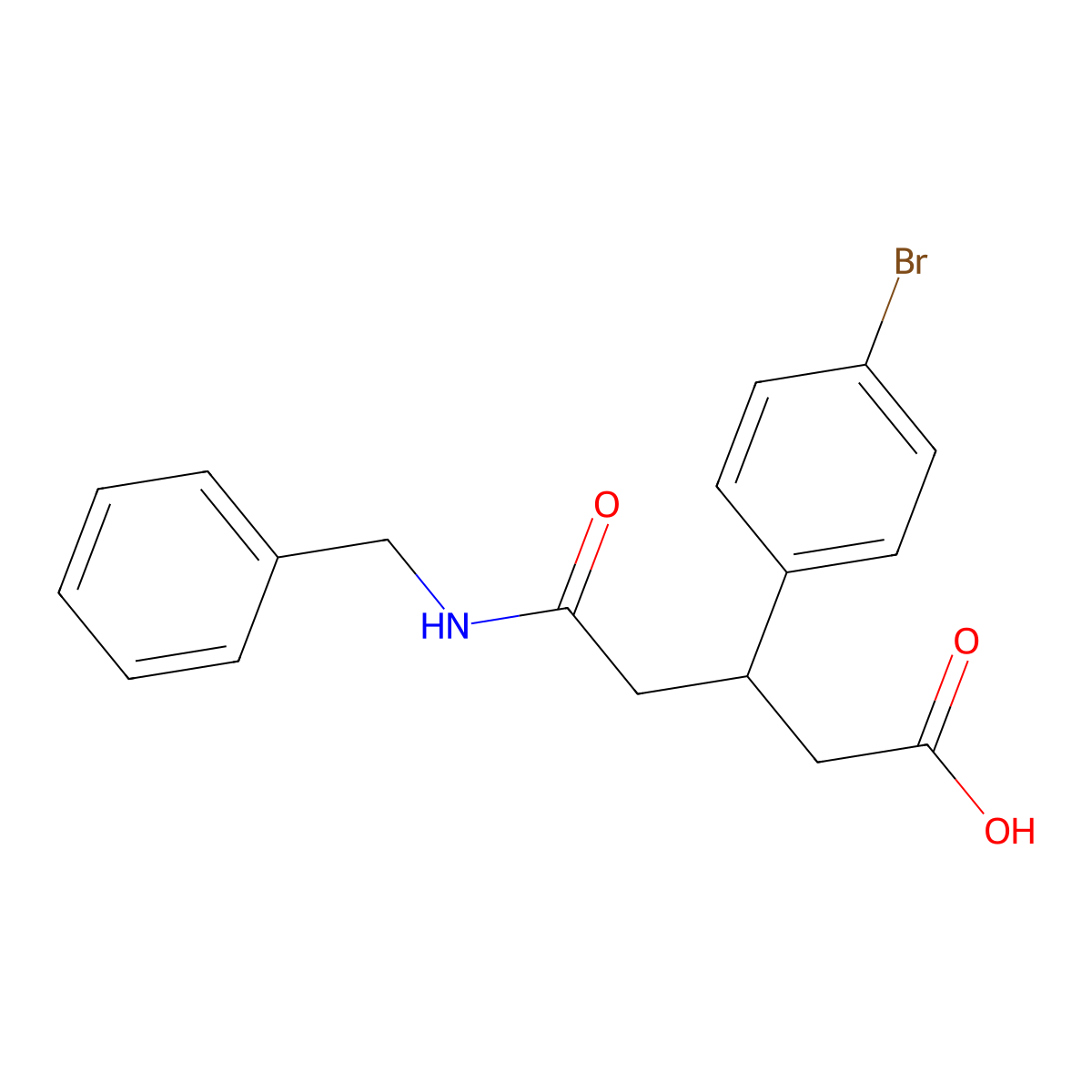 5-(Benzylamino)-3-(4-bromophenyl)-5-oxopentanoic acid molecular structure, CAS 1169951-27-2