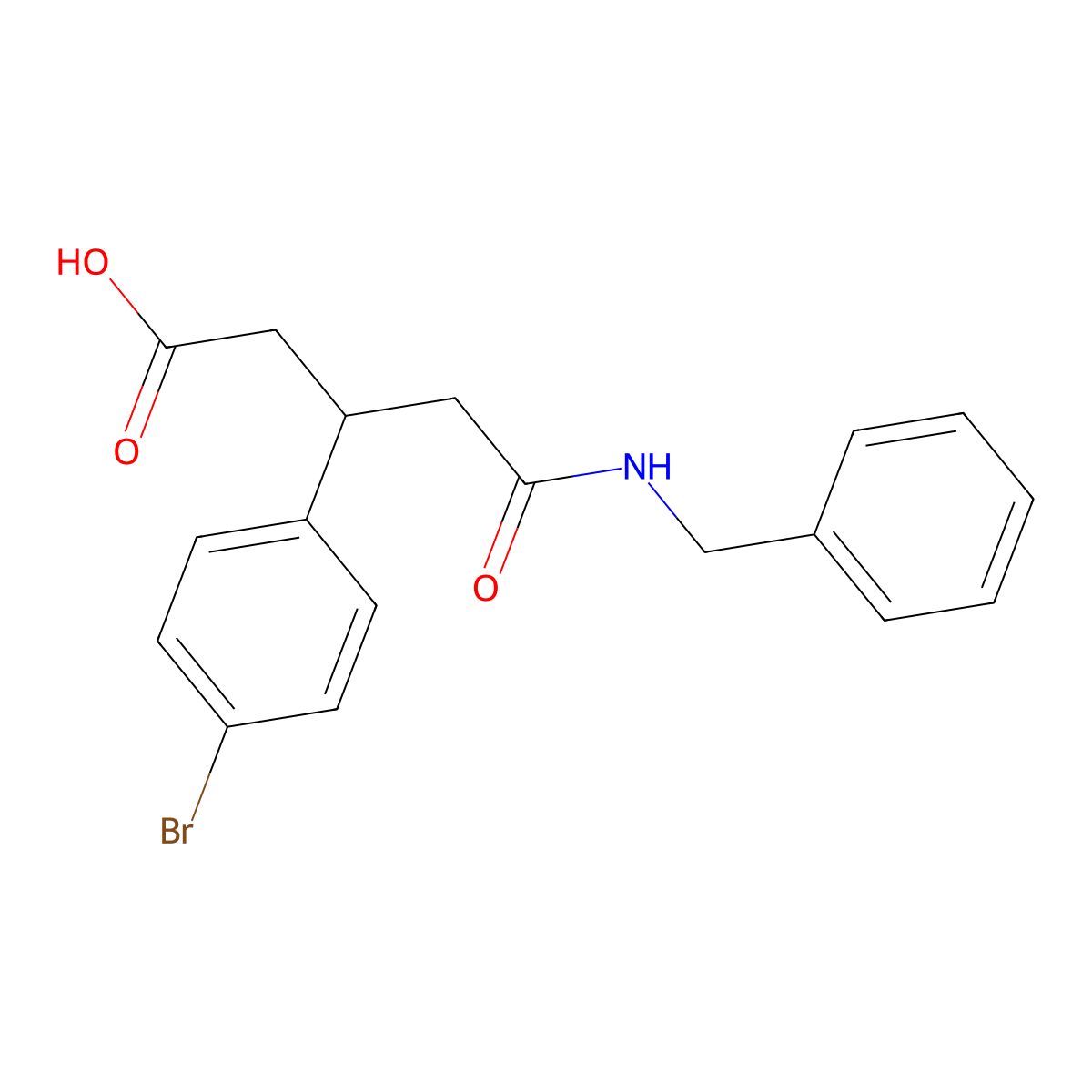 5-(Benzylamino)-3-(4-bromophenyl)-5-oxopentanoic acid molecular structure, CAS 1169951-27-2