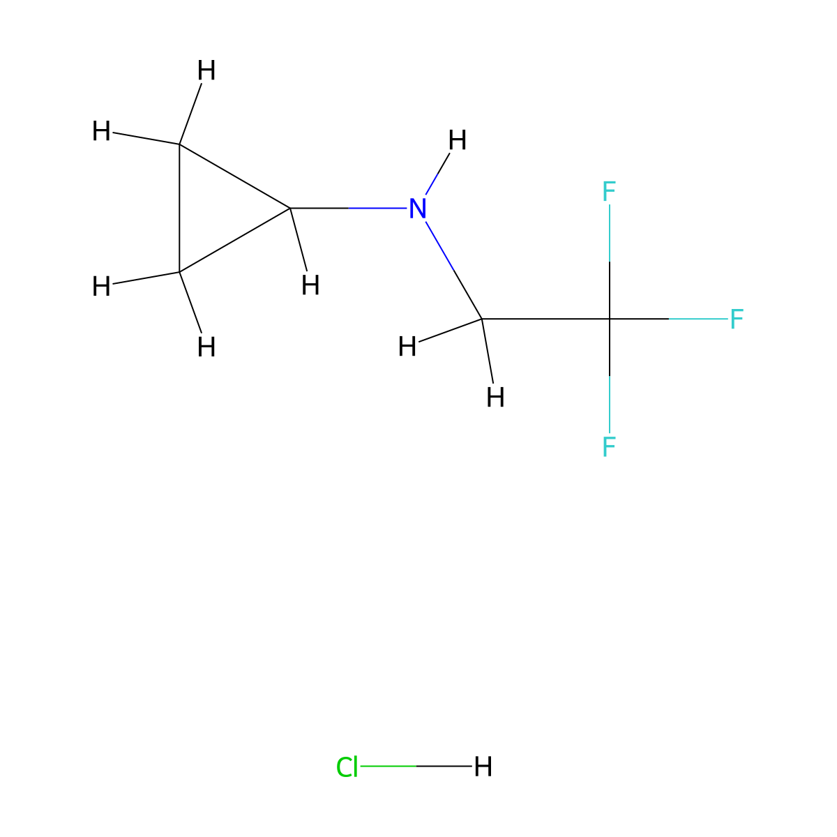 N-(2,2,2-trifluoroethyl)cyclopropanamine hydrochloride molecular structure, CAS 1169952-82-2
