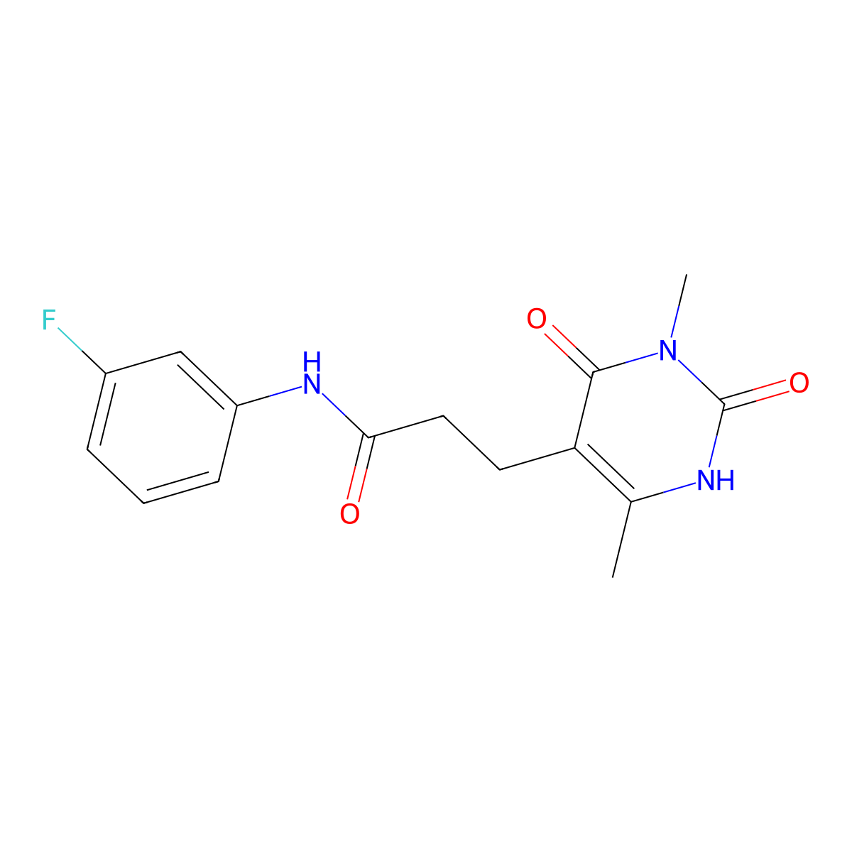 3-(3,6-dimethyl-2,4-dioxo-1,2,3,4-tetrahydropyrimidin-5-yl)-N-(3-fluorophenyl)propanamide molecular structure, CAS 1169954-50-0