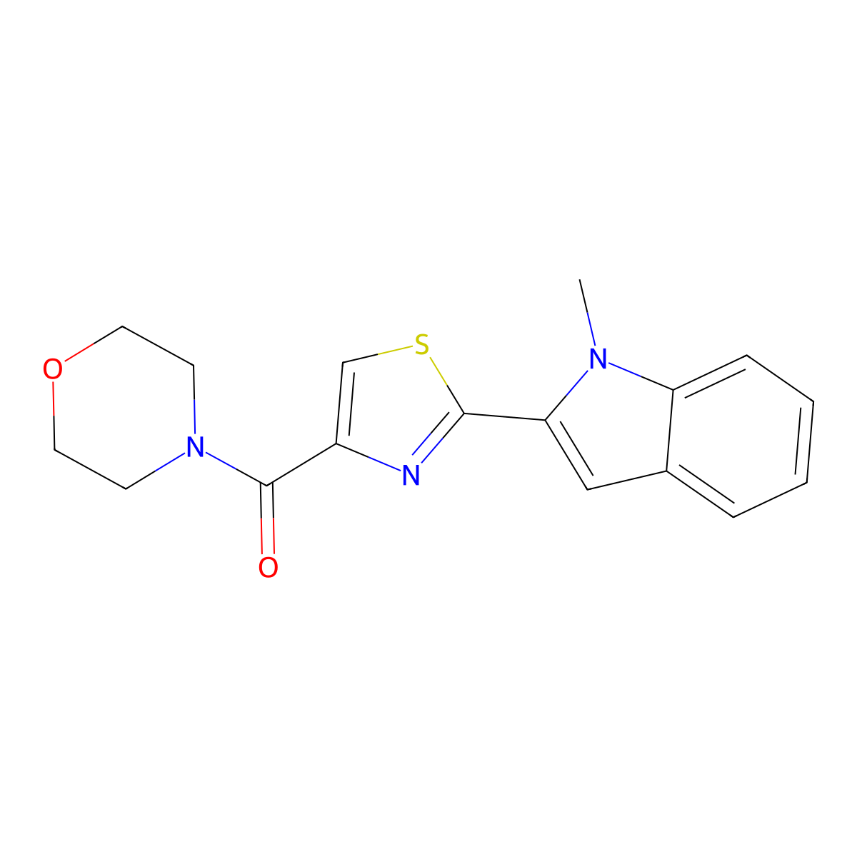 (2-(1-methyl-1H-indol-2-yl)thiazol-4-yl)(morpholino)methanone molecular structure, CAS 1169954-89-5