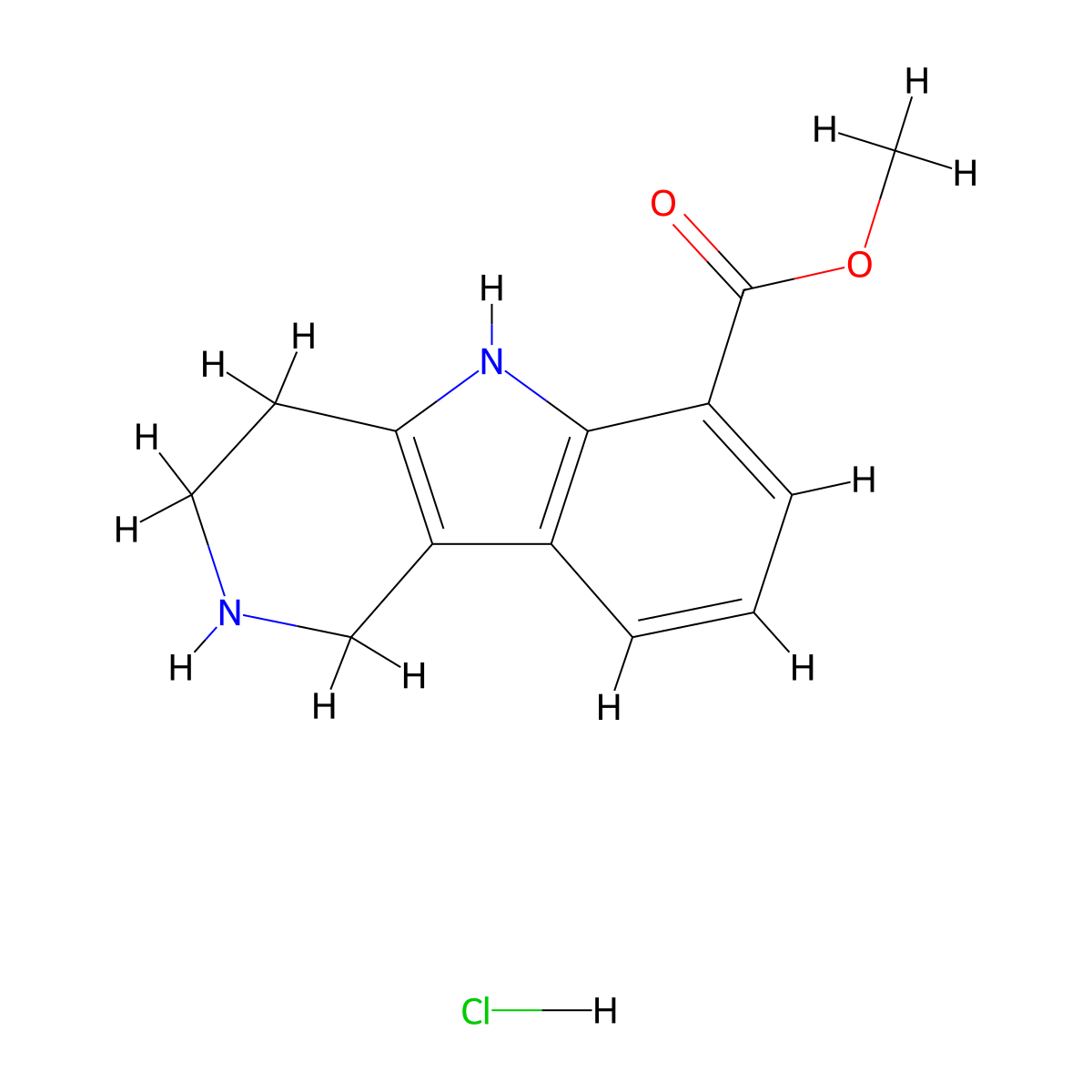 methyl 1H,2H,3H,4H,5H-pyrido[4,3-b]indole-6-carboxylate hydrochloride molecular structure, CAS 1169955-52-5