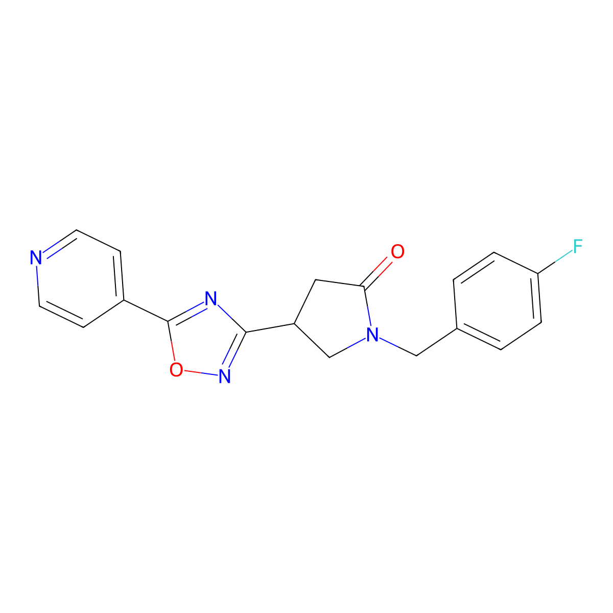 1-(4-Fluorobenzyl)-4-(5-pyridin-4-yl-1,2,4-oxadiazol-3-yl)pyrrolidin-2-one molecular structure, CAS 1169958-24-0