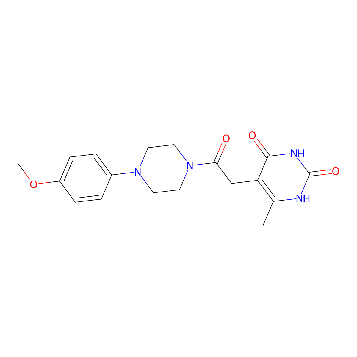 5-(2-(4-(4-methoxyphenyl)piperazin-1-yl)-2-oxoethyl)-6-methylpyrimidine-2,4(1H,3H)-dione molecular structure, CAS 1169962-48-4