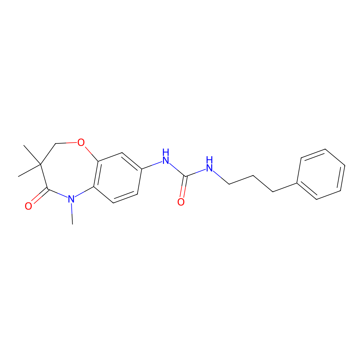 1-(3-Phenylpropyl)-3-(3,3,5-trimethyl-4-oxo-2,3,4,5-tetrahydrobenzo[b][1,4]oxazepin-8-yl)urea molecular structure, CAS 1169965-77-8