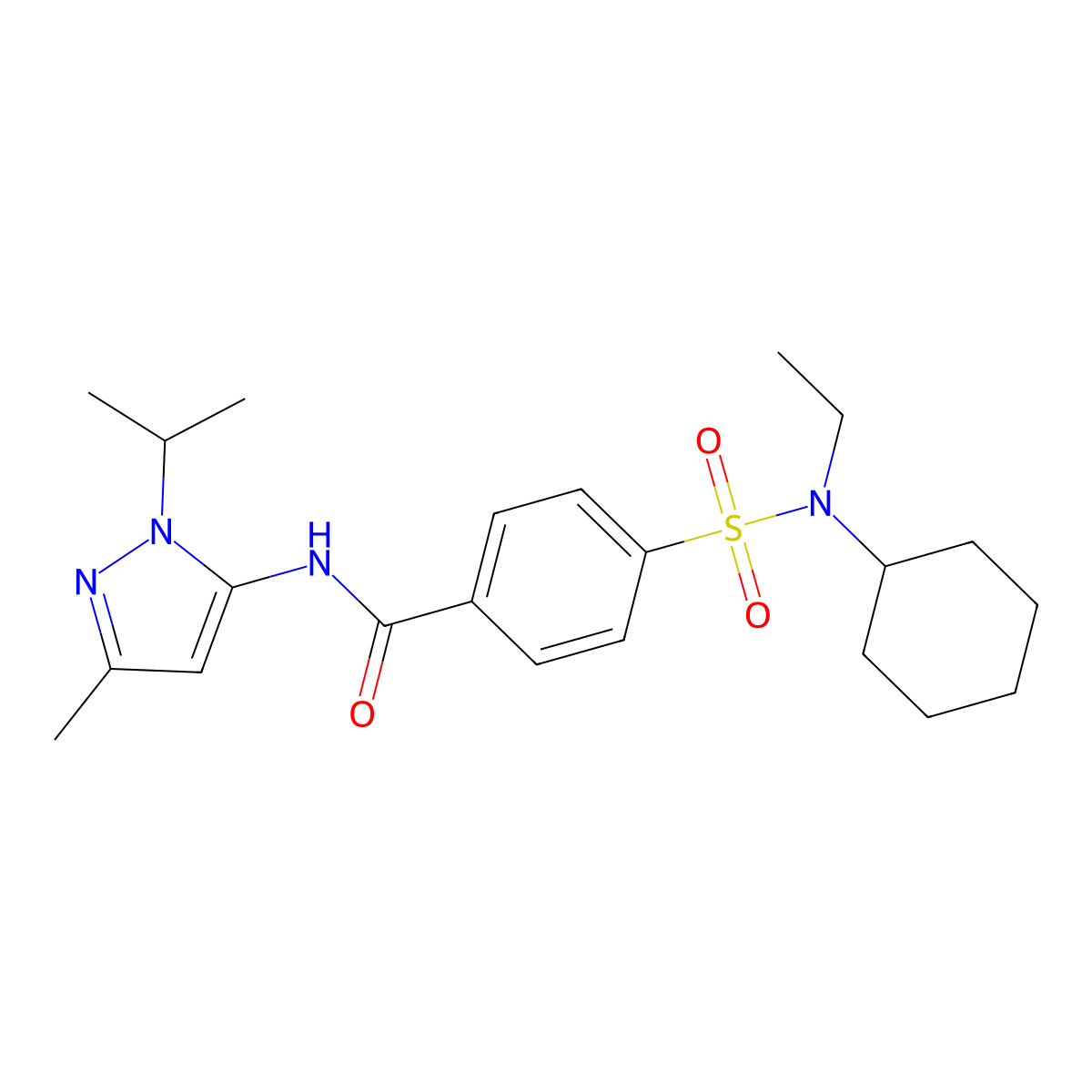 4-(N-cyclohexyl-N-ethylsulfamoyl)-N-(1-isopropyl-3-methyl-1H-pyrazol-5-yl)benzamide molecular structure, CAS 1169965-87-0