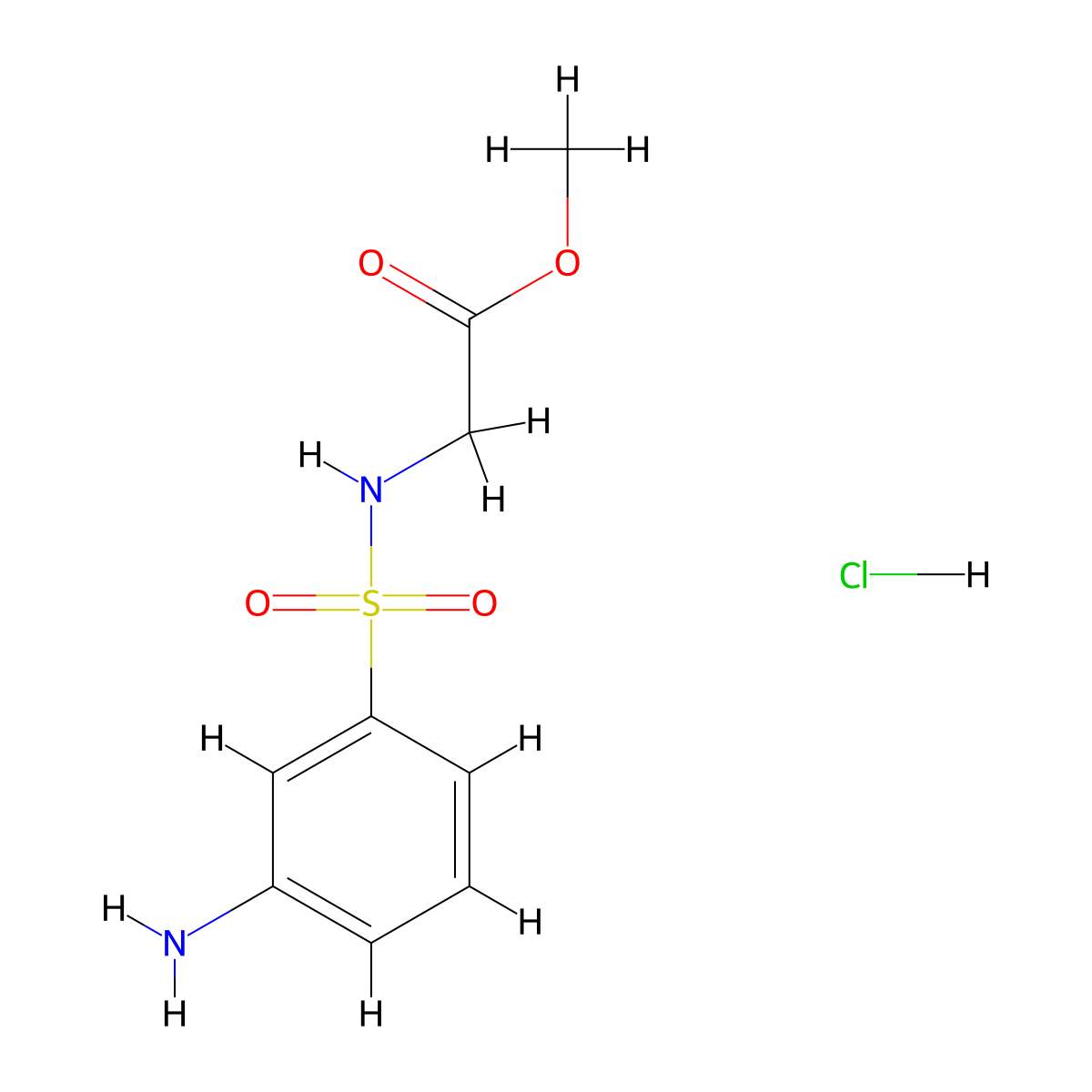 Methyl 2-(3-aminobenzenesulfonamido)acetate hydrochloride molecular structure, CAS 1169966-62-4