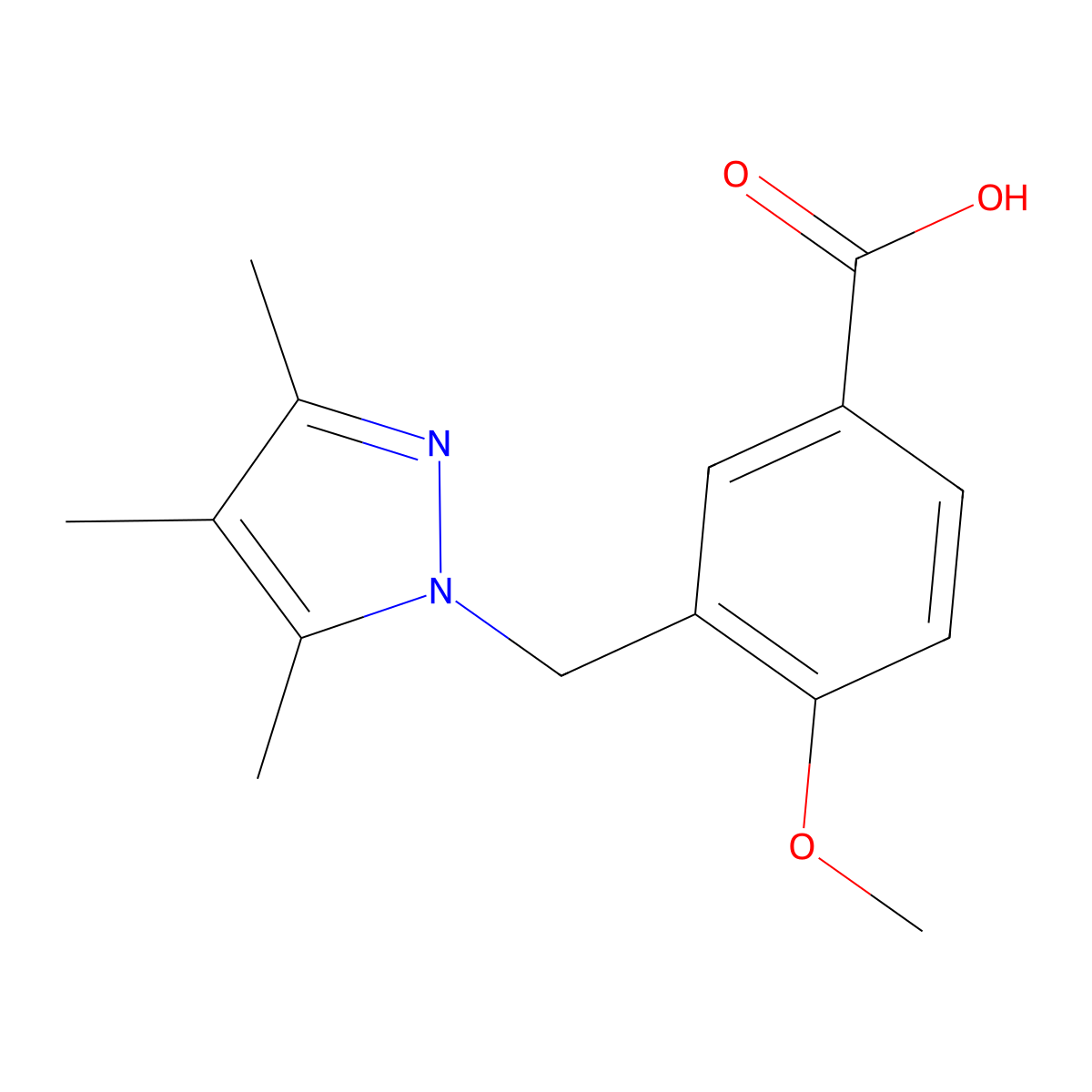 4-Methoxy-3-[(3,4,5-trimethyl-1H-pyrazol-1-YL)-methyl]benzoic acid molecular structure, CAS 1169970-27-7