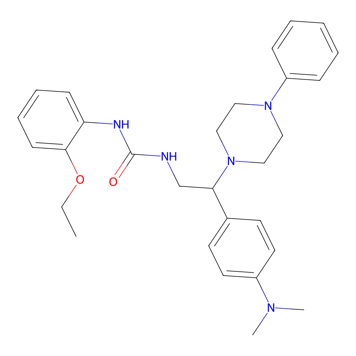 1-(2-(4-(Dimethylamino)phenyl)-2-(4-phenylpiperazin-1-yl)ethyl)-3-(2-ethoxyphenyl)urea molecular structure, CAS 1169971-68-9