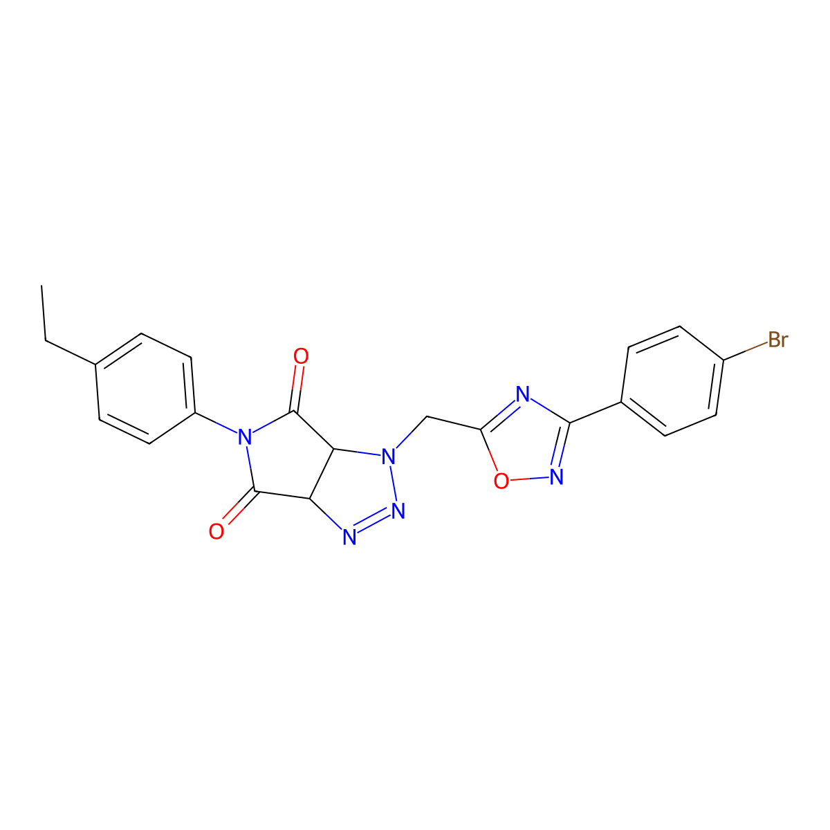 1-((3-(4-bromophenyl)-1,2,4-oxadiazol-5-yl)methyl)-5-(4-ethylphenyl)-1,6a-dihydropyrrolo[3,4-d][1,2,3]triazole-4,6(3aH,5H)-dione molecular structure, CAS 1169971-97-4