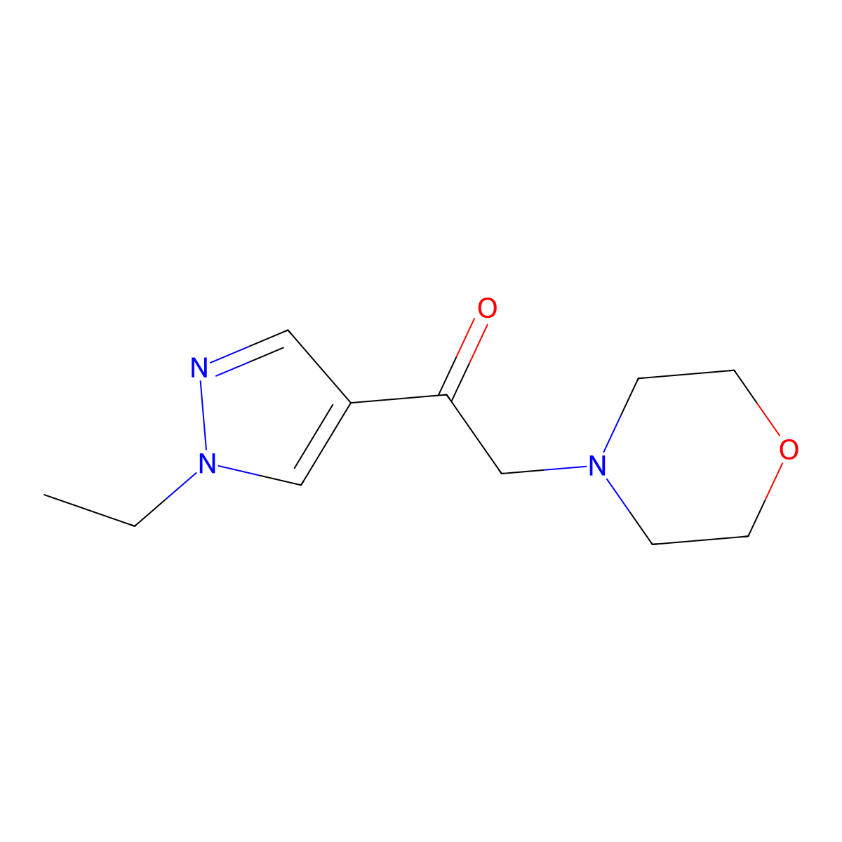1-(1-Ethylpyrazol-4-yl)-2-morpholin-4-ylethan-1-one molecular structure, CAS 1169973-74-3