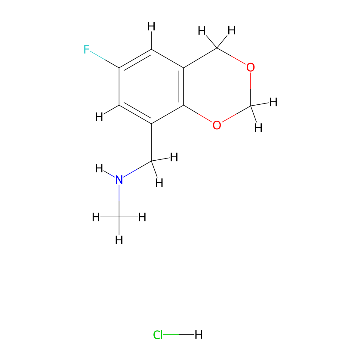 [(6-Fluoro-2,4-dihydro-1,3-benzodioxin-8-yl)methyl](methyl)amine hydrochloride molecular structure, CAS 1169974-91-7
