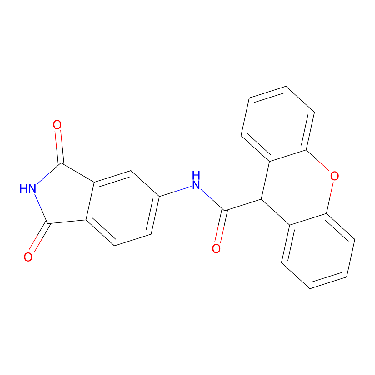 N-(1,3-dioxoisoindolin-5-yl)-9H-xanthene-9-carboxamide molecular structure, CAS 1169976-43-5